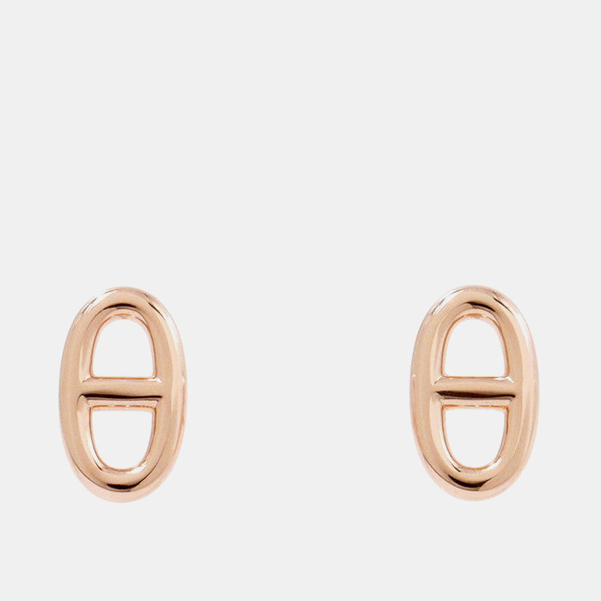 

Hermes Chaine D'Ancre Stud Earrings 18K Pink Gold