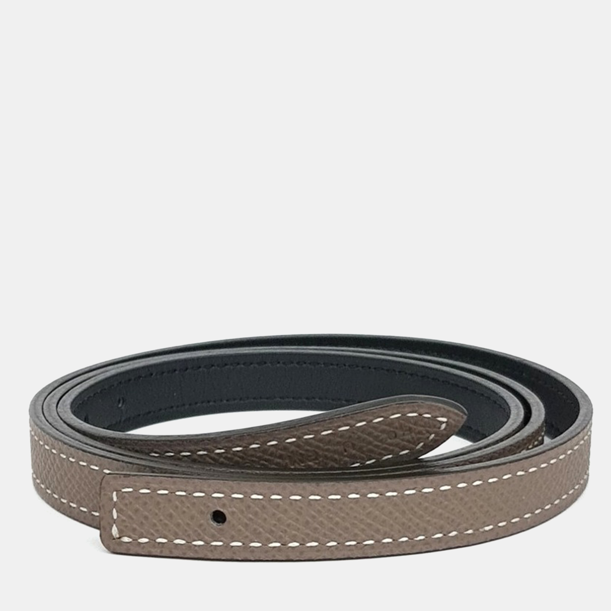Pre-owned Hermes Brown Leather Belt Strap