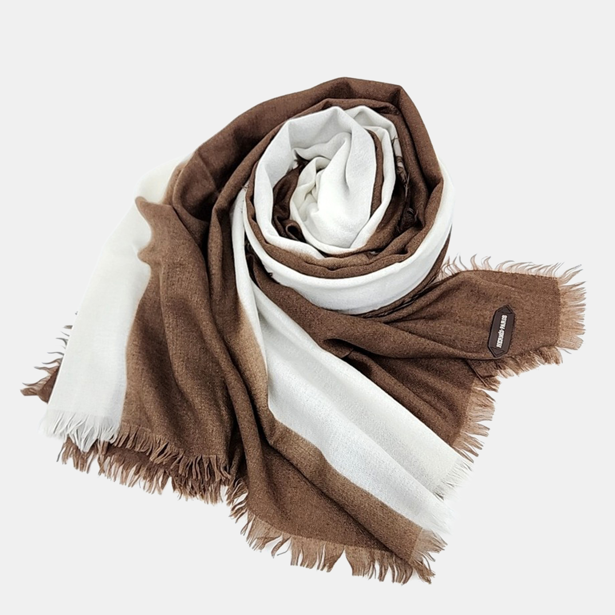 

Hermes Brown, Cream Cashmere Muffler