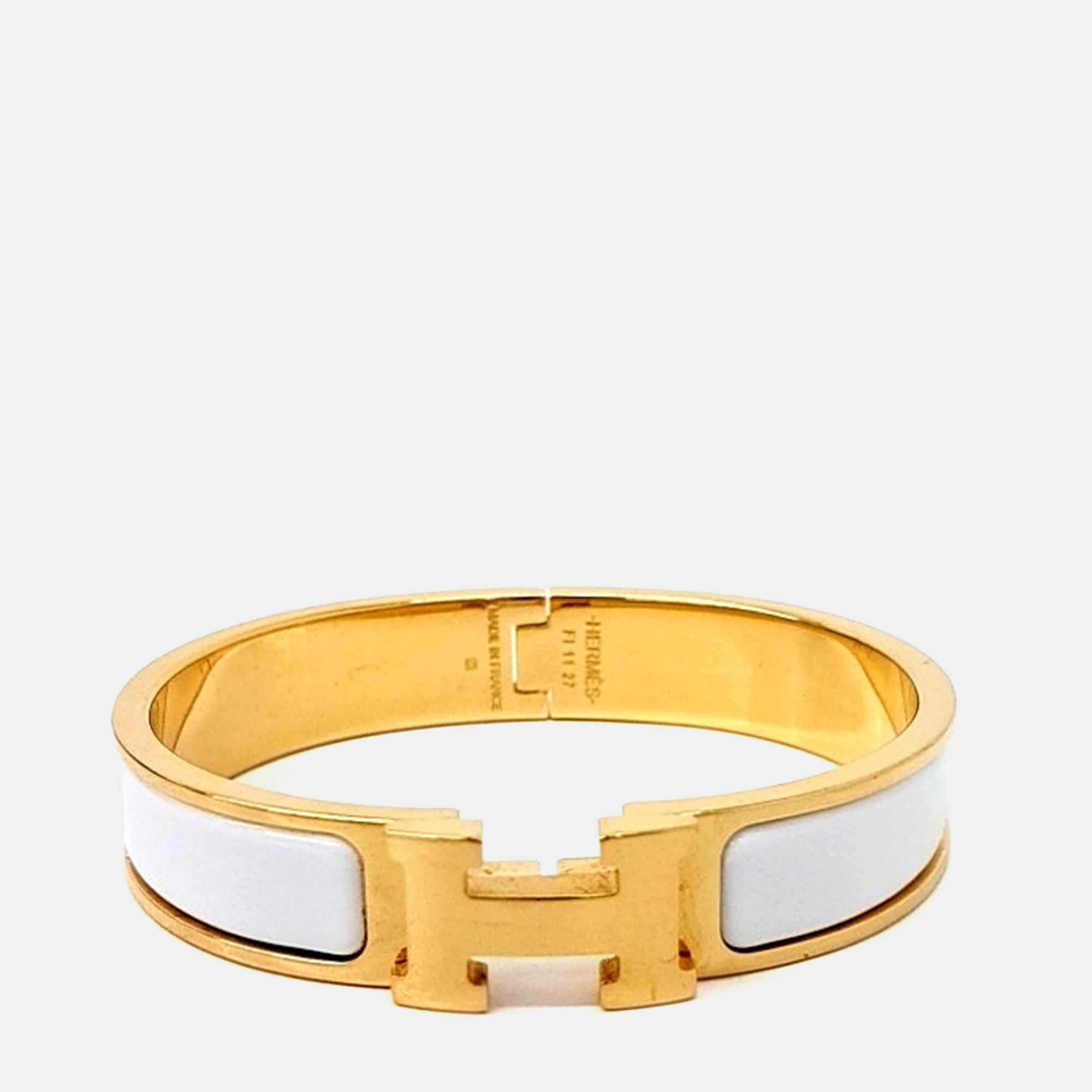 

Hermes Clic H Gold Tone Bracelet