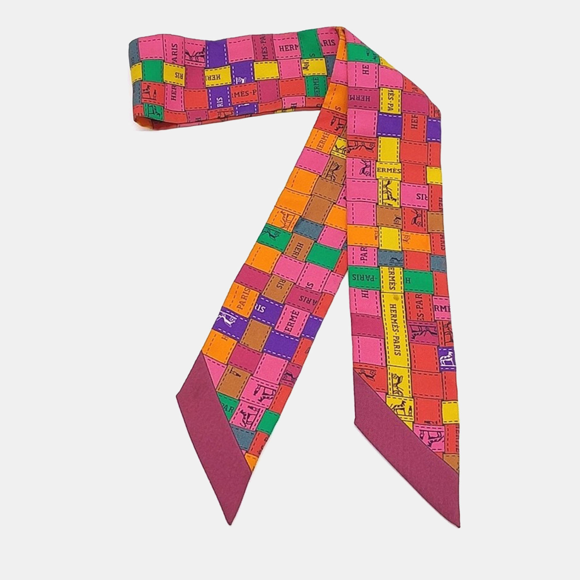 

Hermes Multicolor twilly scarf