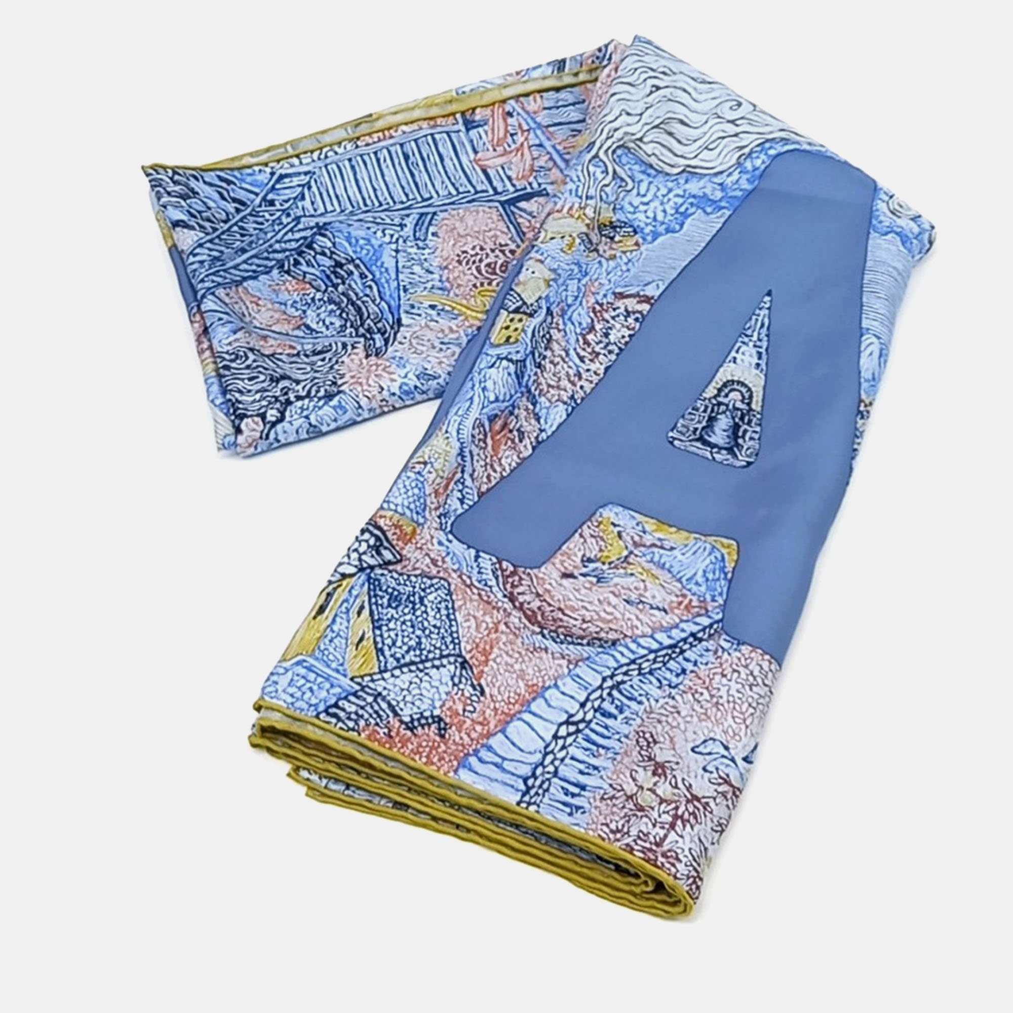 

Hermes Blue Silk Scarf