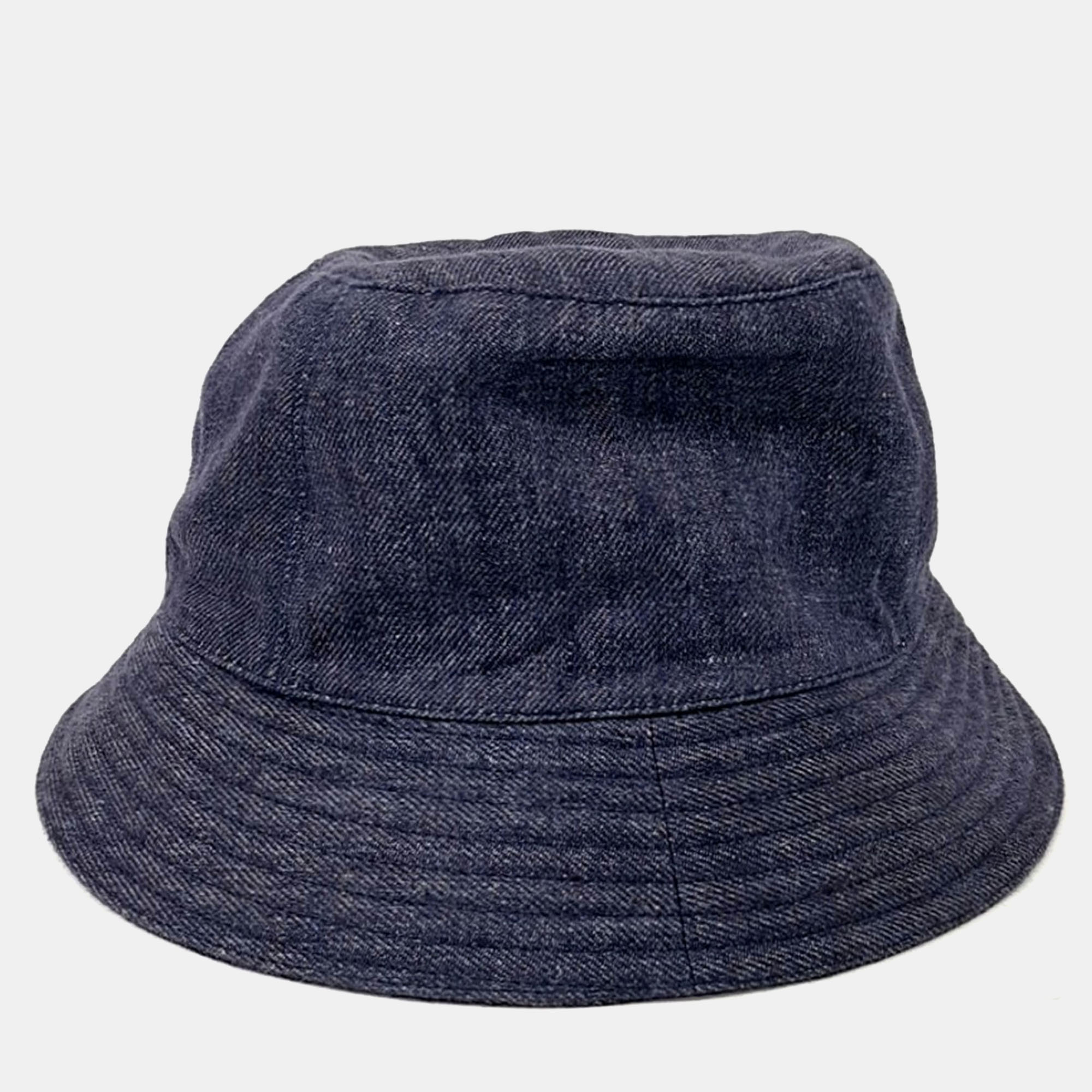 Pre-owned Hermes Denim Bucket Hat In Blue