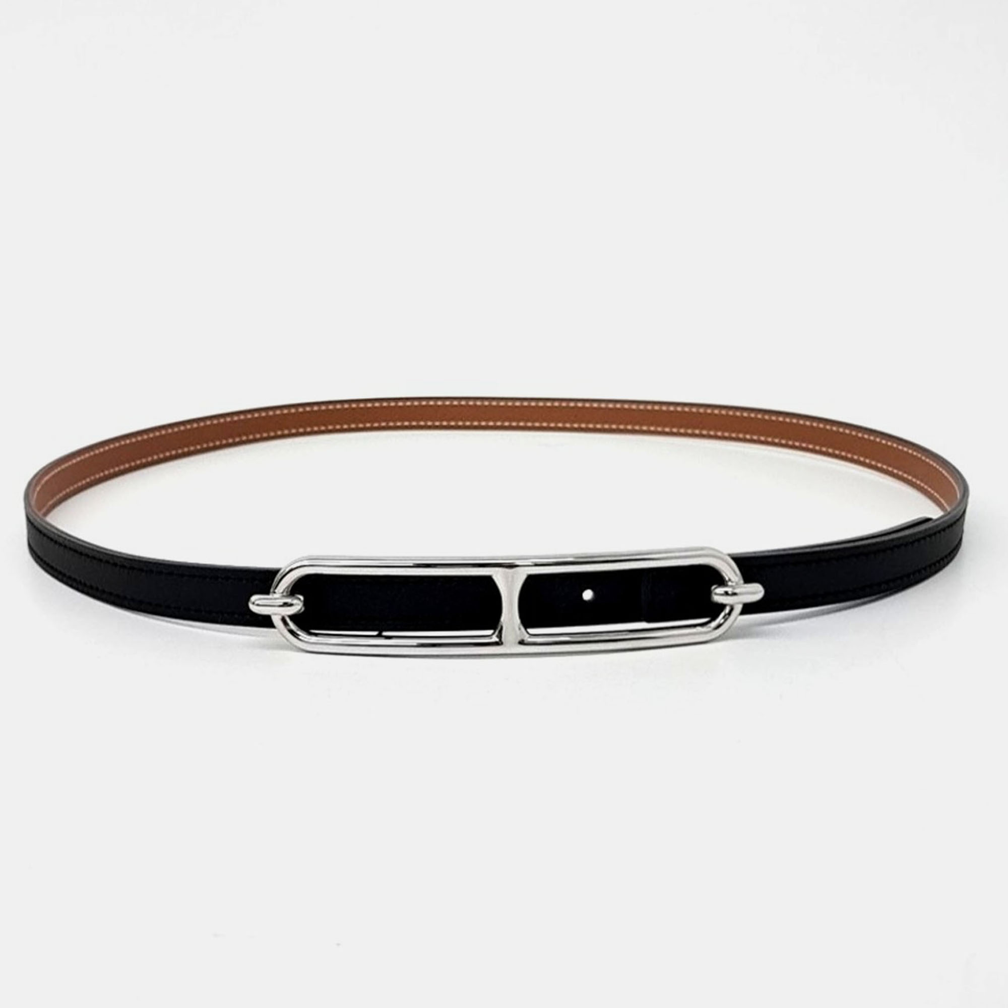 

Hermes Rulis Reversible Belt, Black