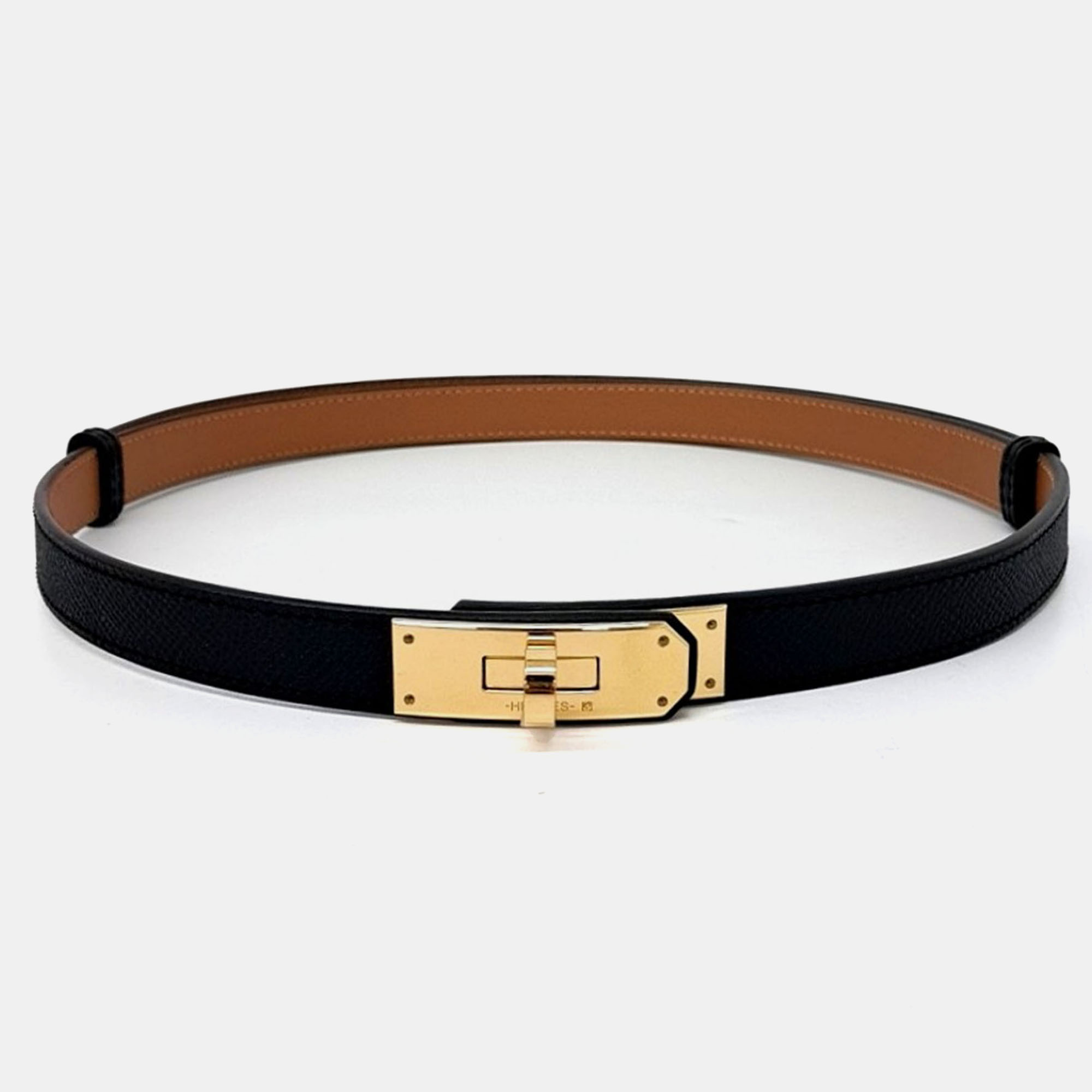

Hermes Black Leather Kelly Belt