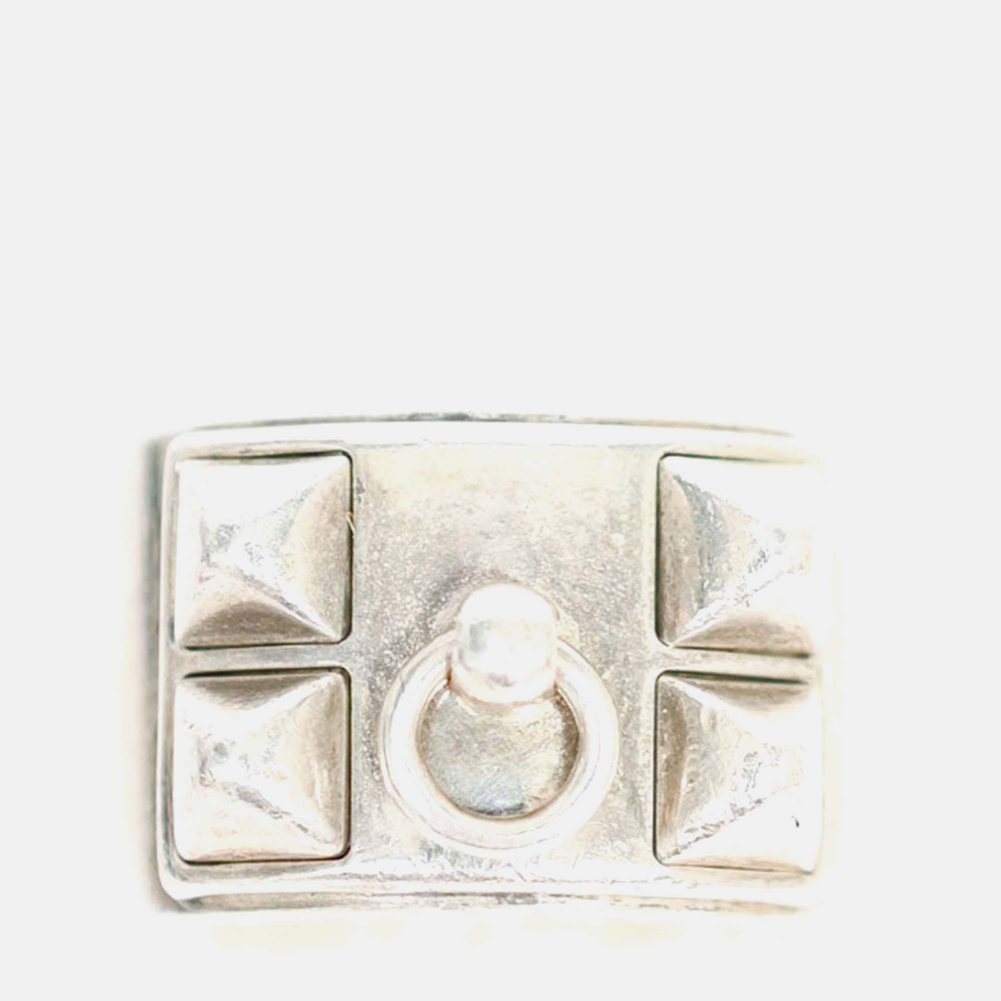 

Hermes Sterling Silver 'Collier de Chien' Ring Size