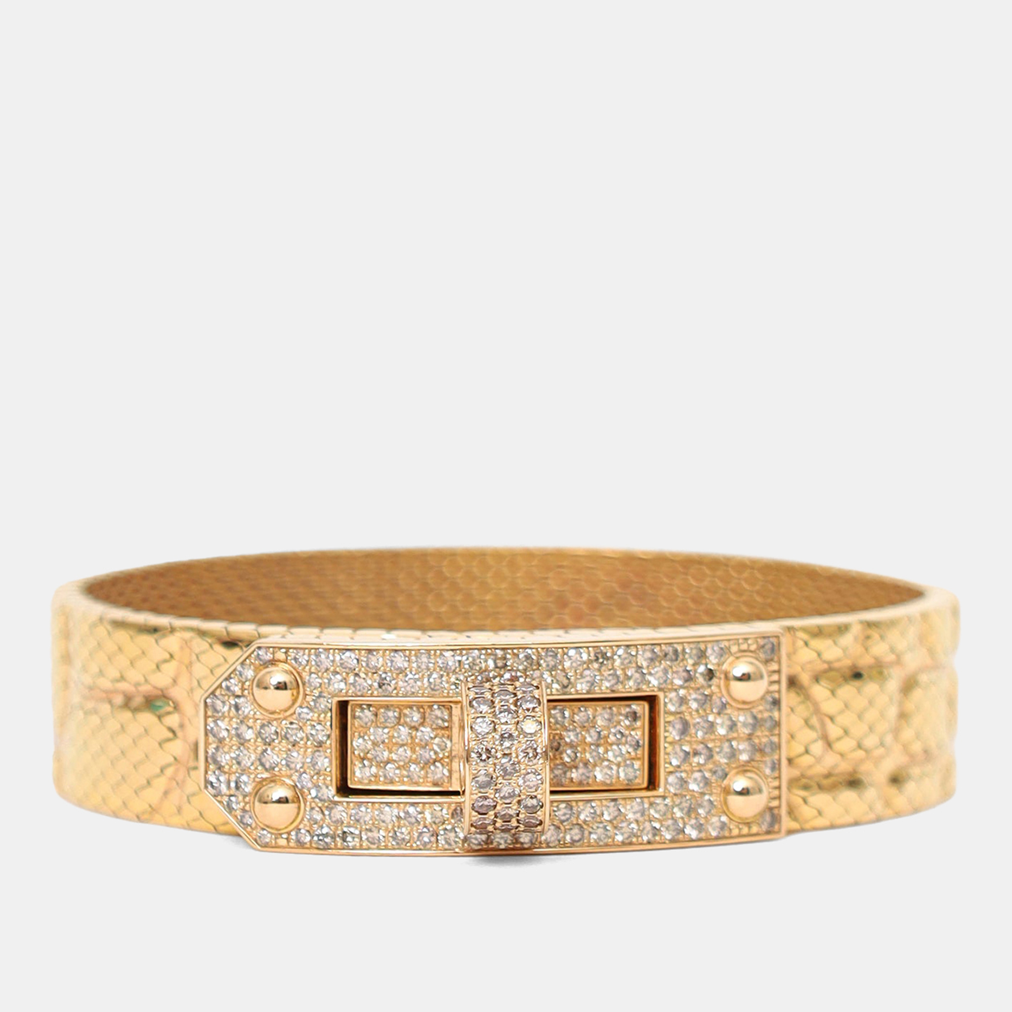 

Hermes 18K Rose Gold Diamonds Milanese Mesh Kelly Bracelet