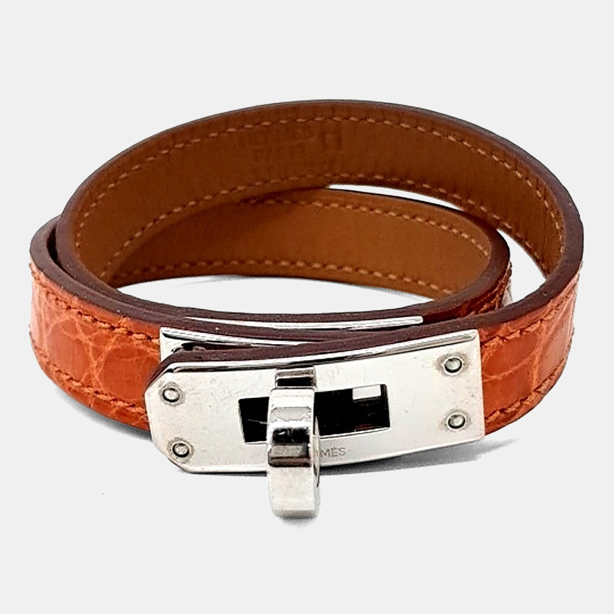 

Hermes Brown Crocodile Kelly Bracelet