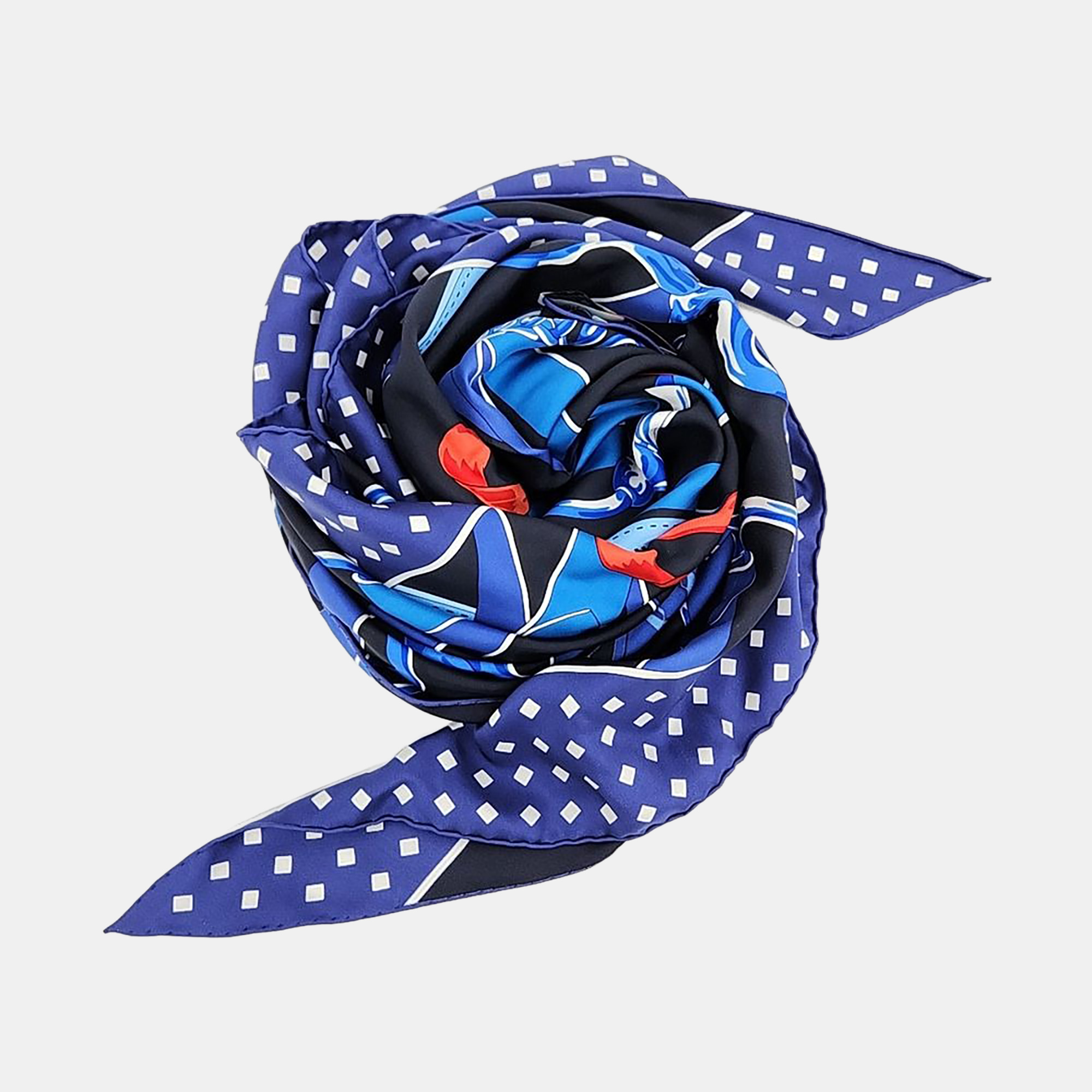 

Hermes Silk Blue Giant Triangle Scarf