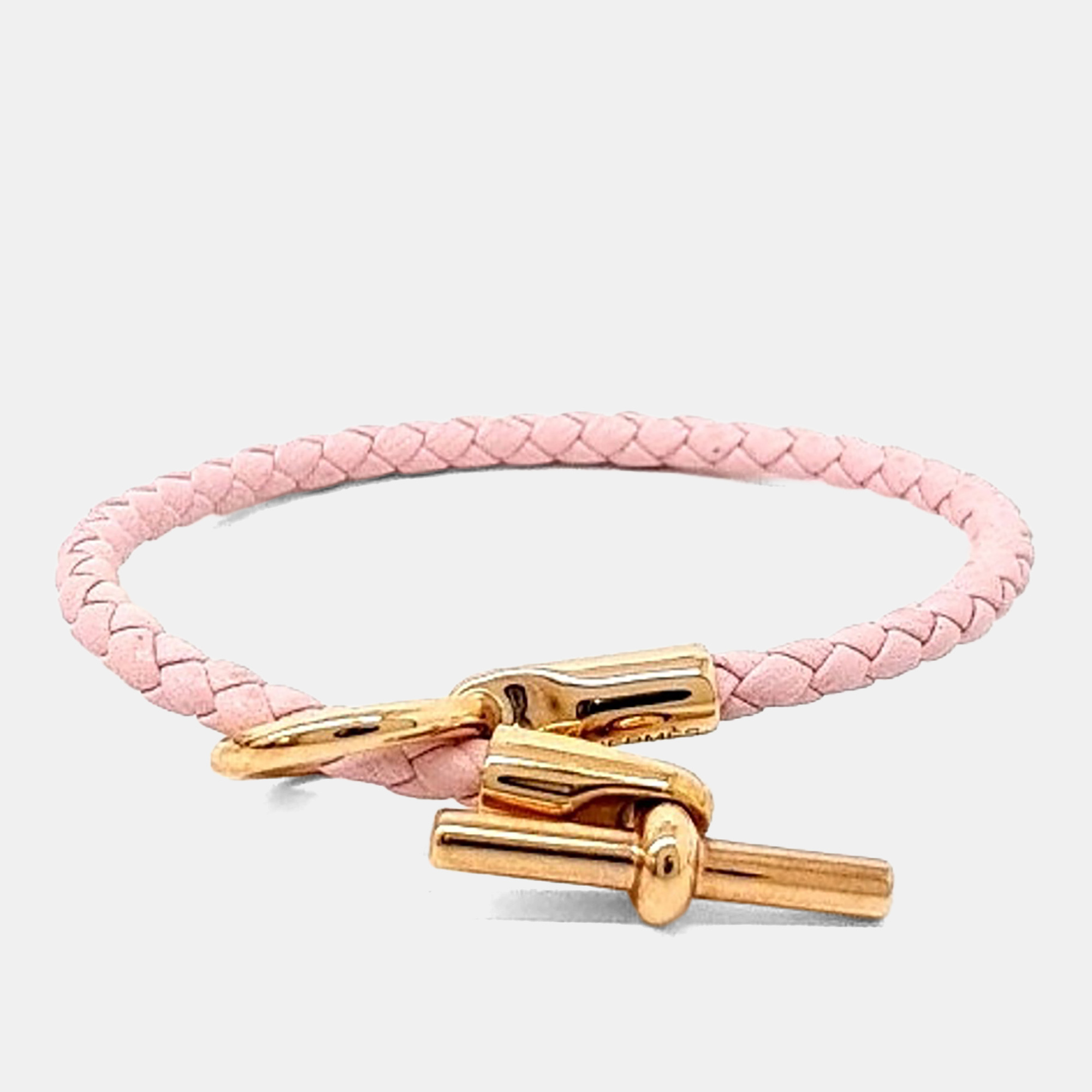 

Hermes Pink Leather Glennan Bracelet