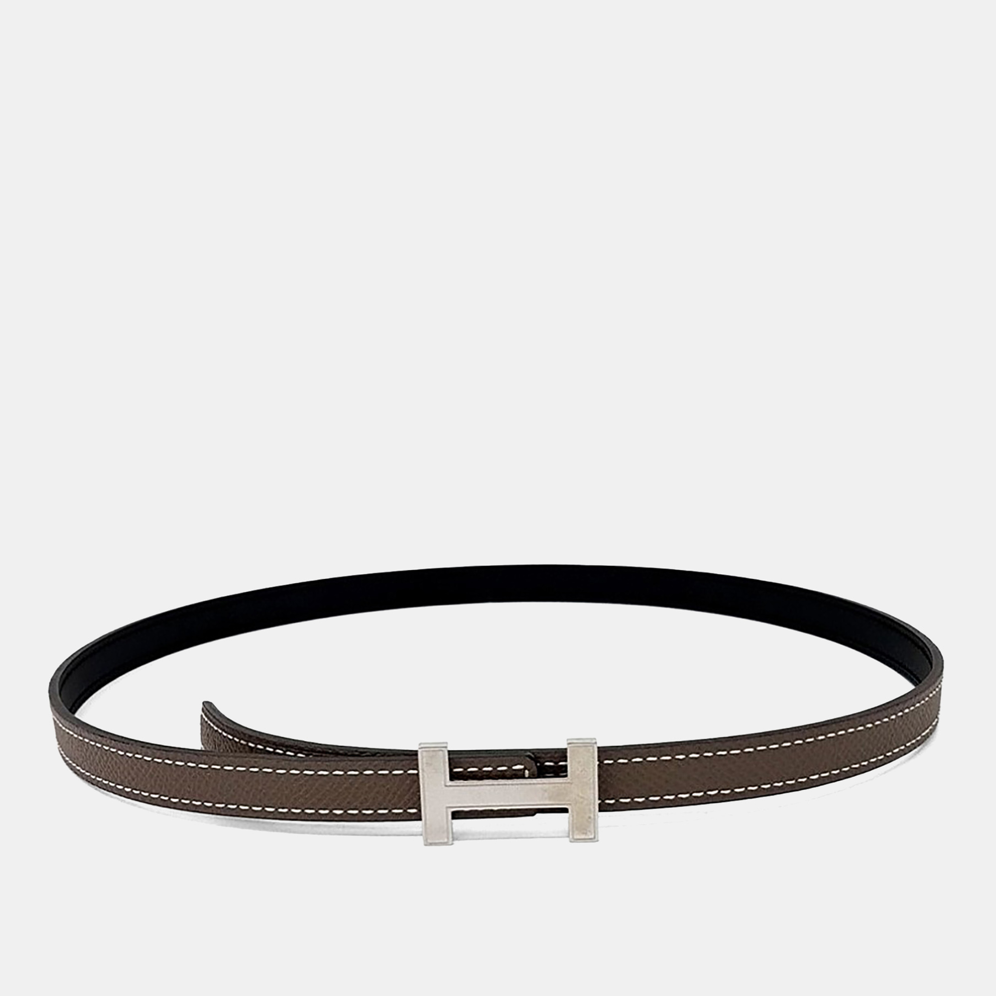

Hermes Leather Brown H Reversible Belt