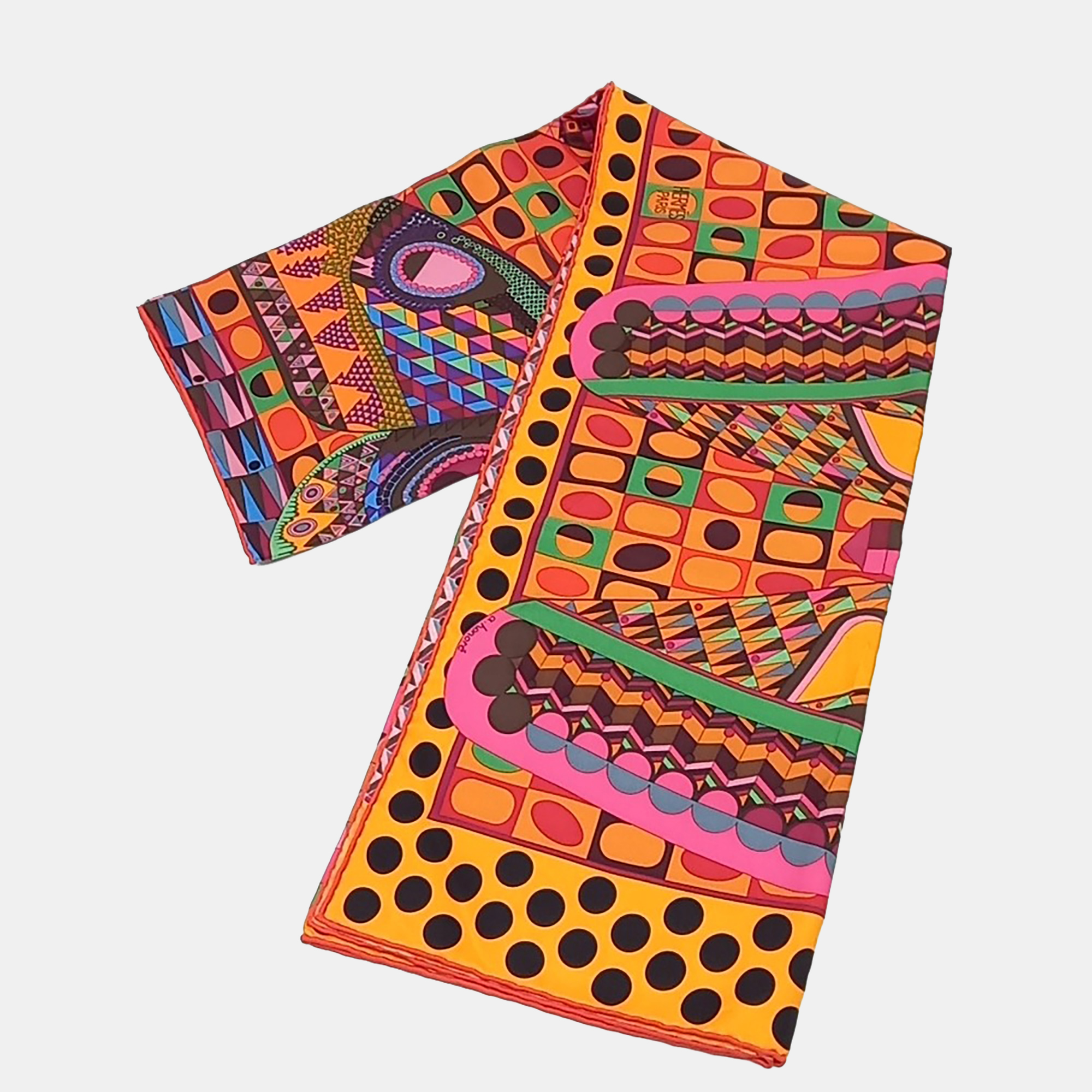 

Hermes Multicolor Silk Scarf