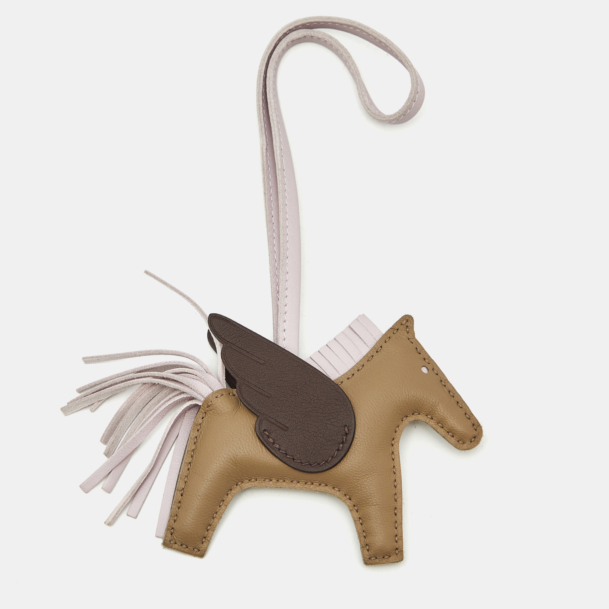 

Hermes Rodeo Pegase PM Bag Charm Beige Marfa/Mauve Pale/Moka Milo and Swift Leather, Multicolor