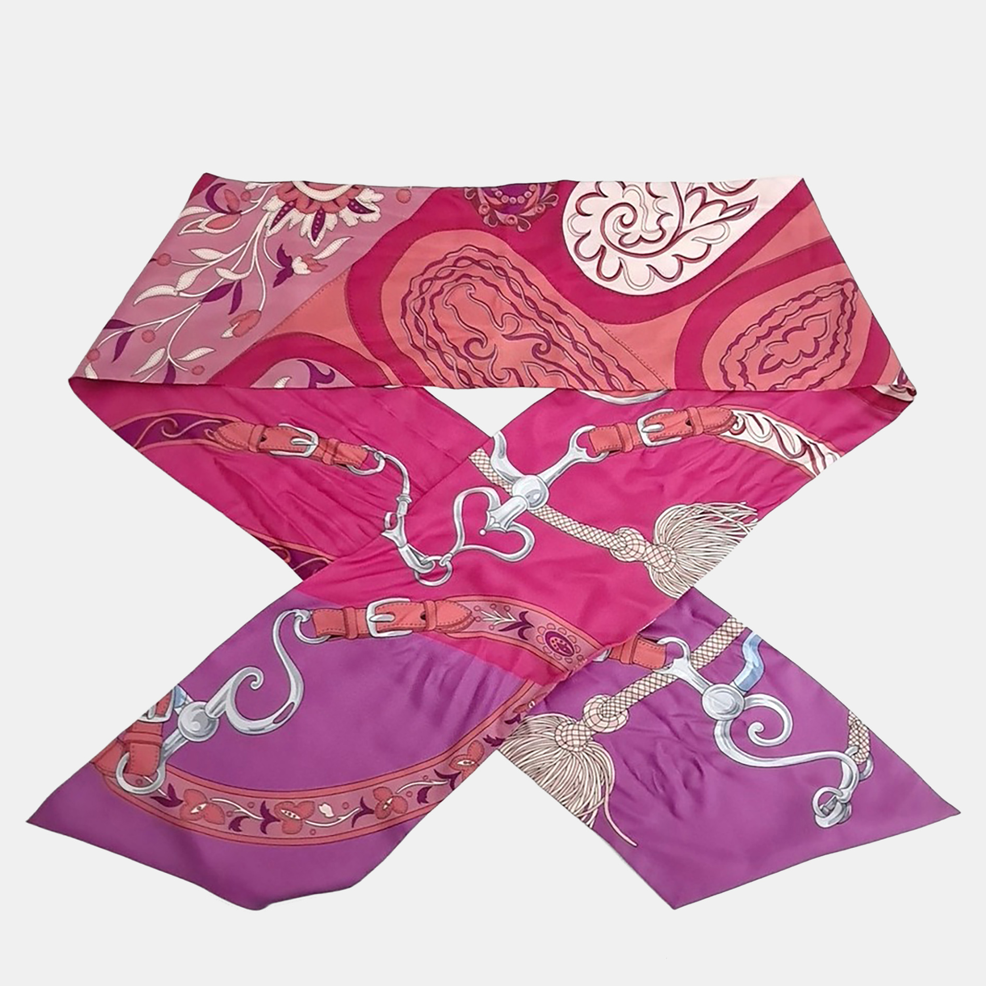

Hermes Maxi Twilly Multicolor Silk Scarf