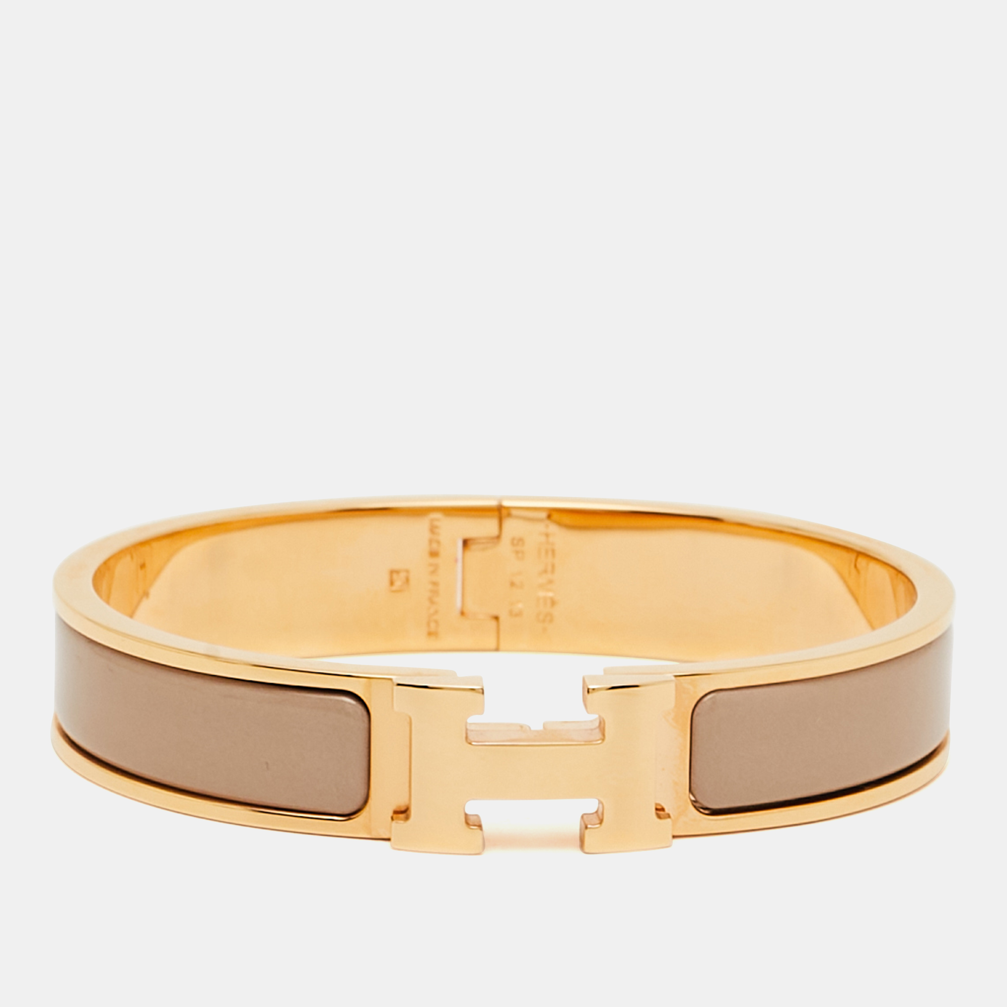 

Hermes Clic H Enamel Rose Gold Plated Bracelet