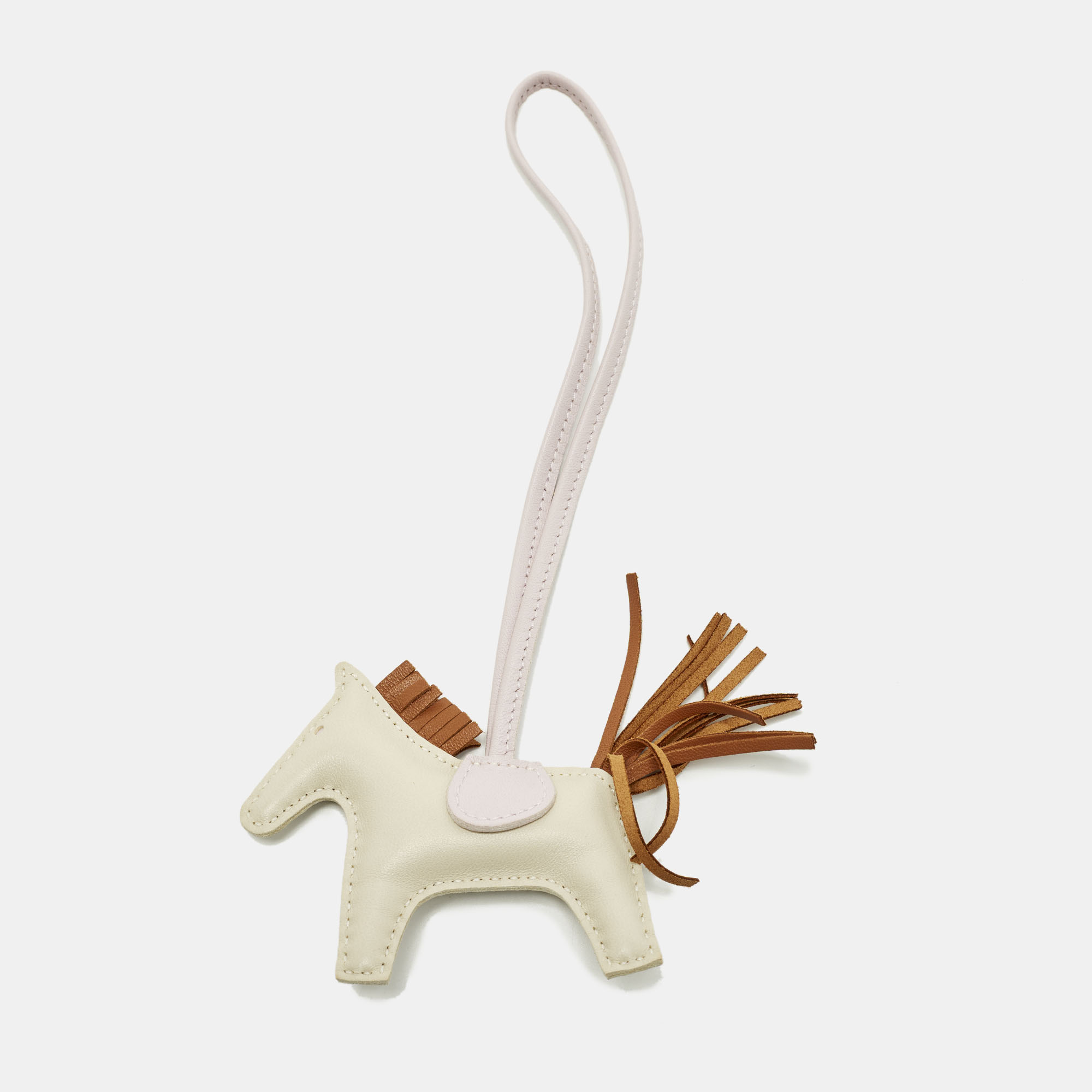 

Hermes GriGri Rodeo PM Bag Charm Craie/Mauve Pale/Gold Milo Leather, Multicolor