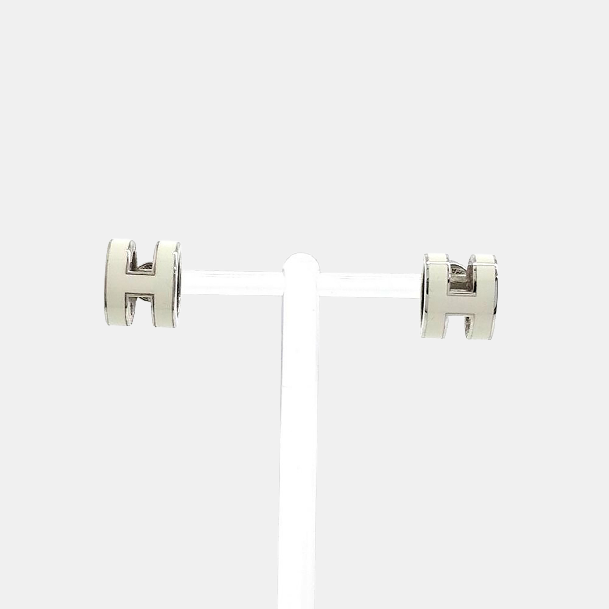 

Hermes Pop H Logo Silver Earrings