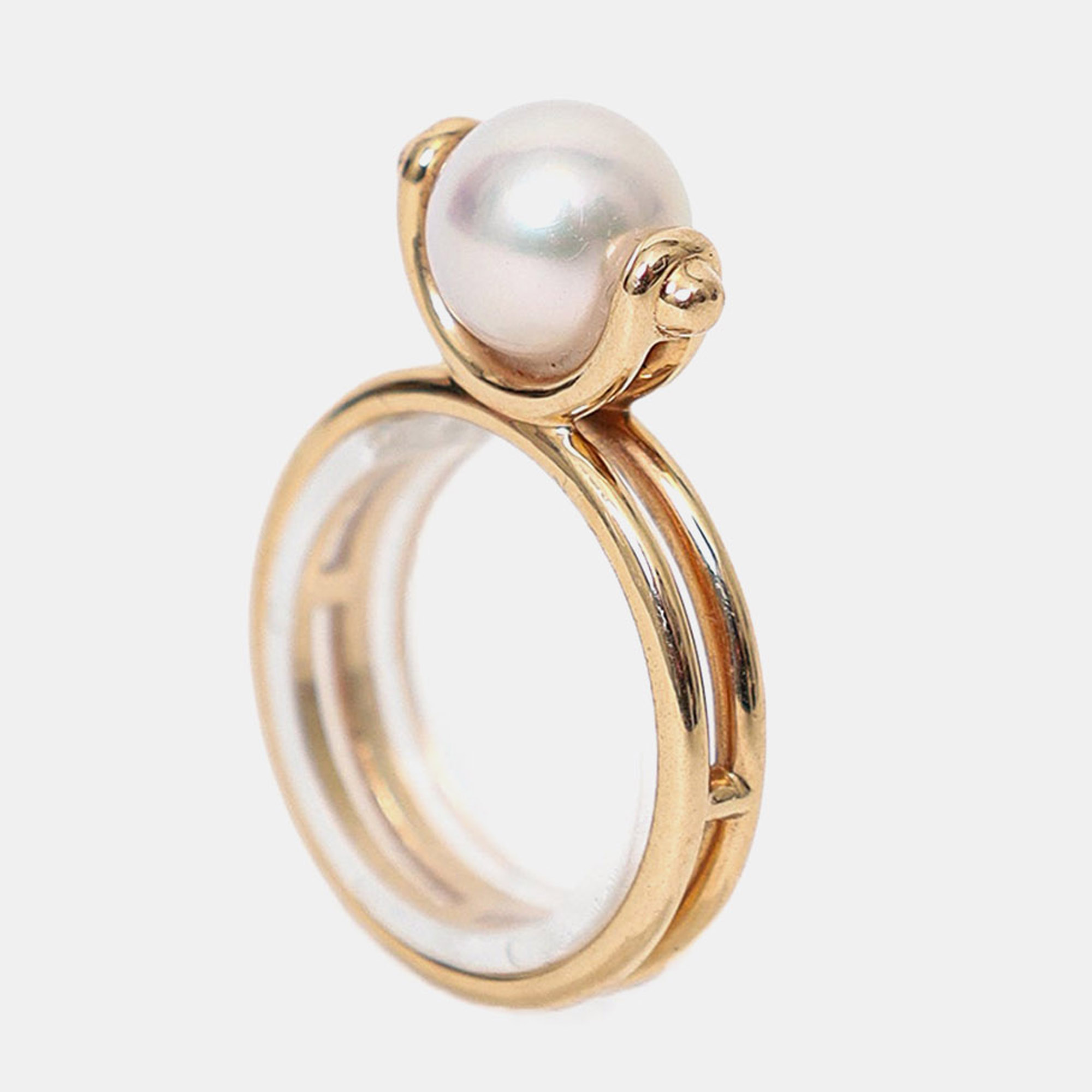 

Hermes 18K Rose Gold Pearl Chandra Ring Small Model