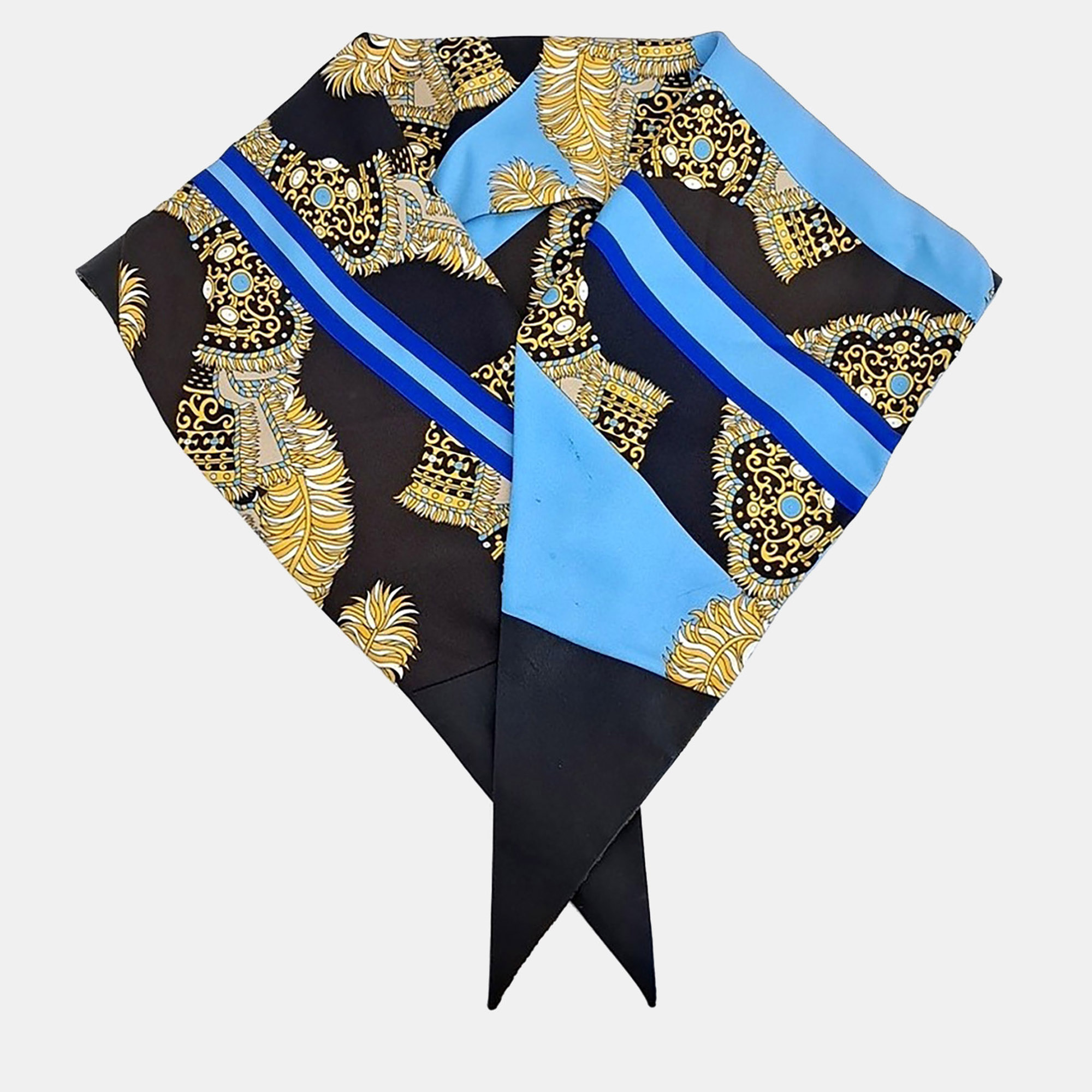 

Hermes Leather Trimmed Scarf, Multicolor