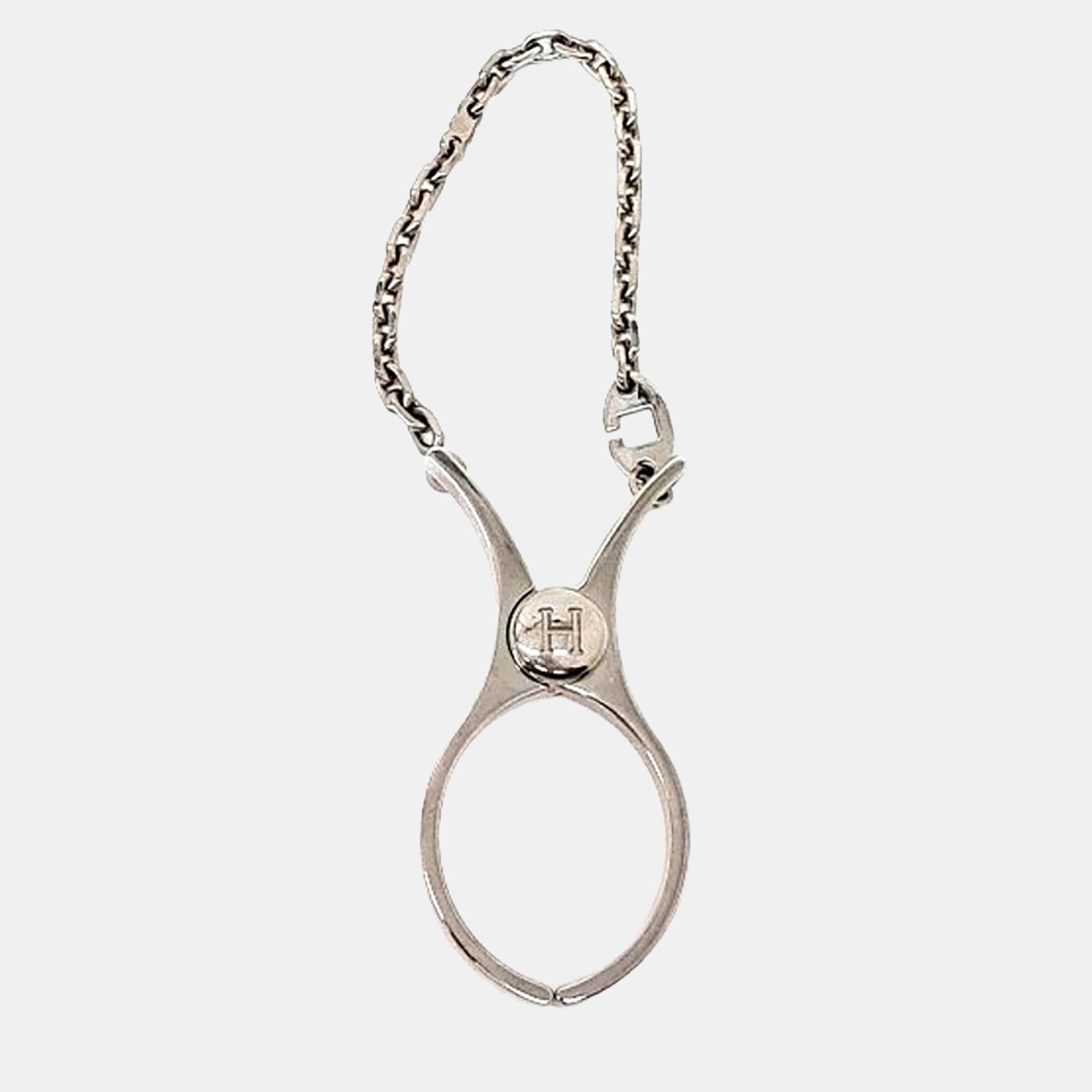 

Hermes key ring and glove ring, Silver