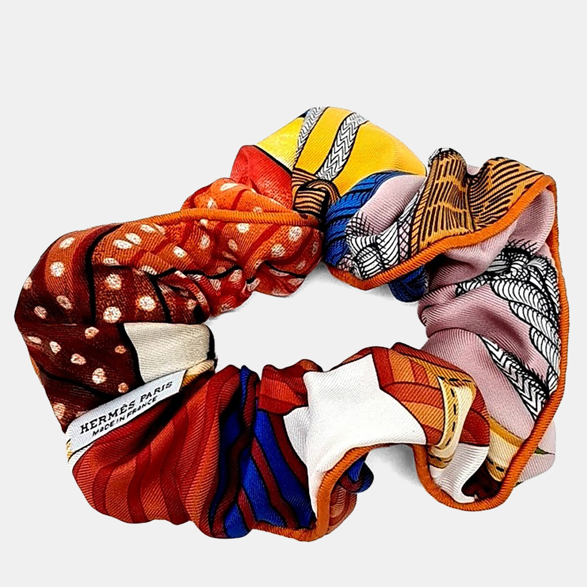 

Hermes silk hair scrunchie, Multicolor