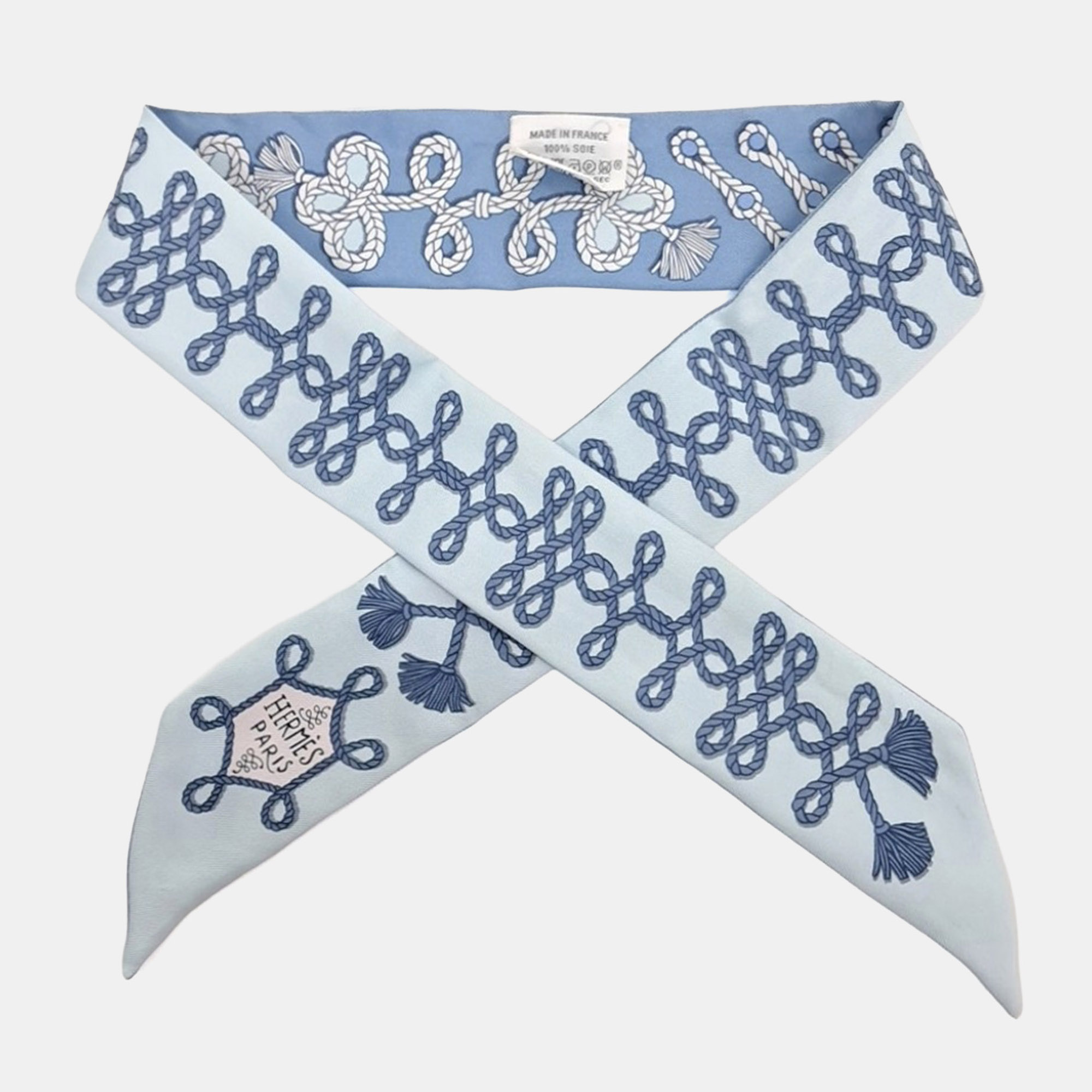 

Hermes Twilly Blue Silk Scarf