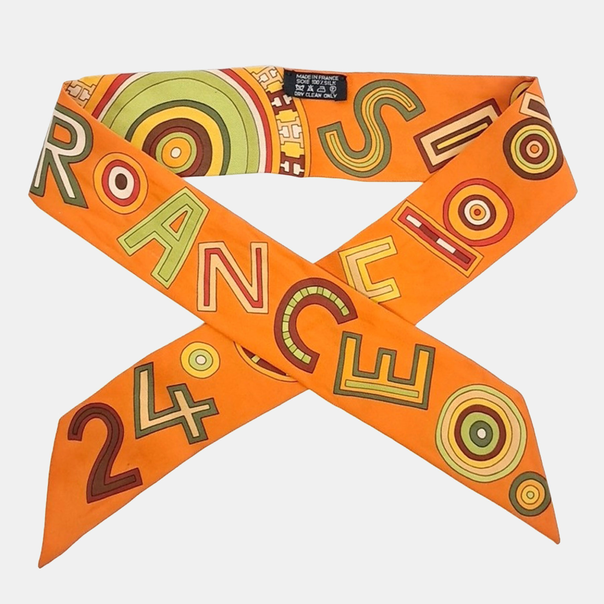 

Hermes Twilly Orange Silk Scarf