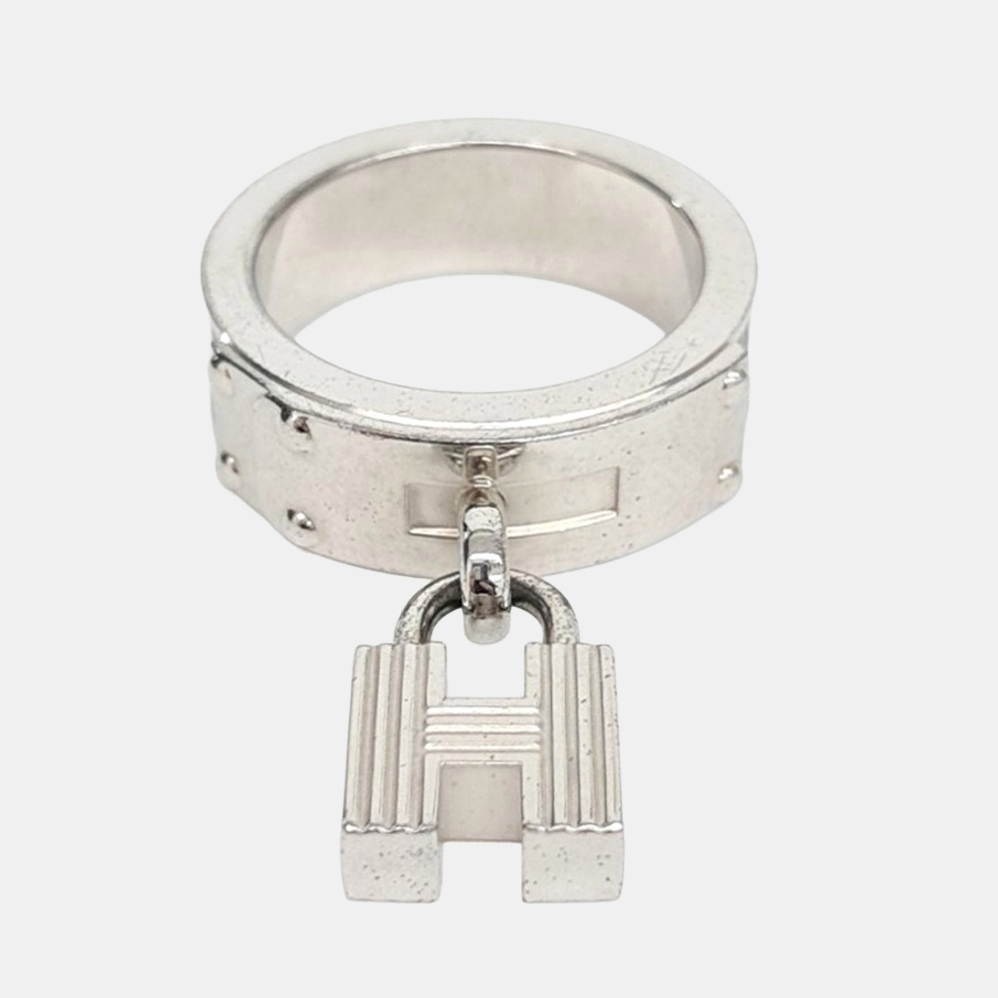 

Hermes Silver H Motif Scarf Ring