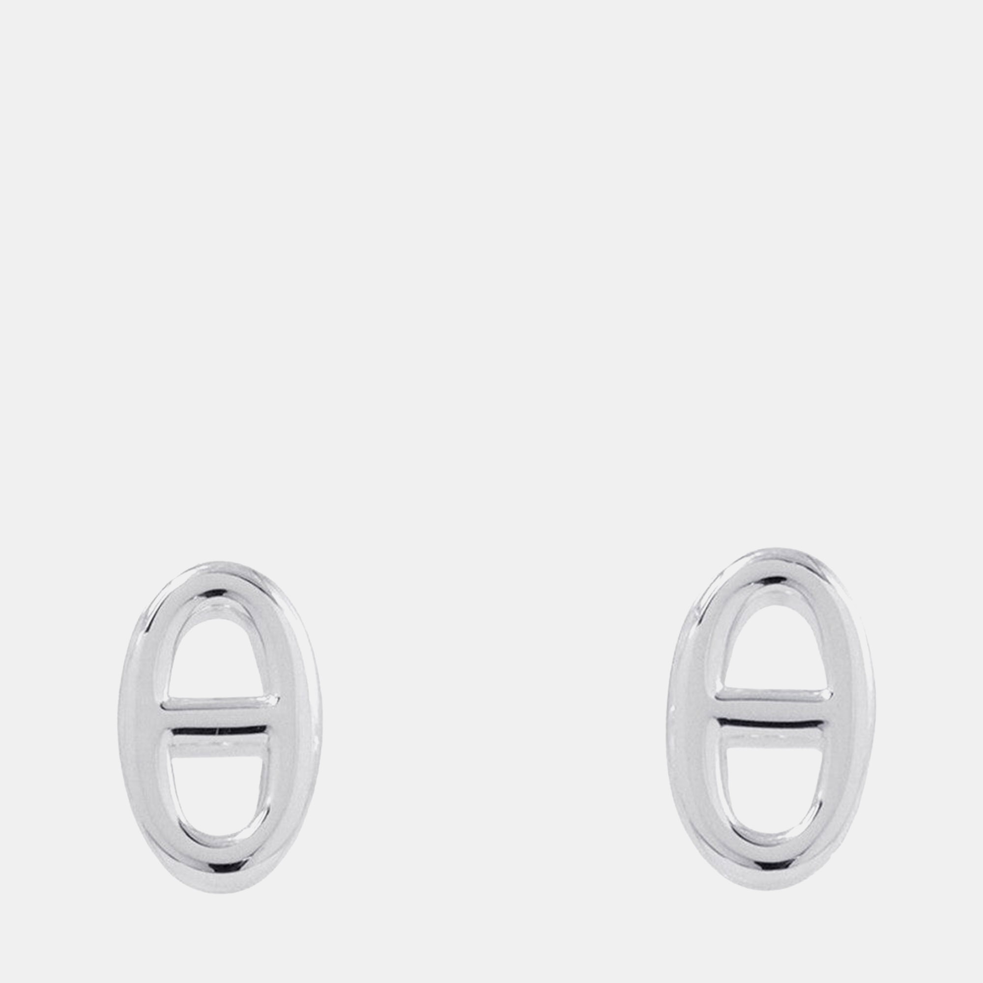 Pre-owned Hermes Chaine D'ancre Farandole Earrings Size Tpm Sv925