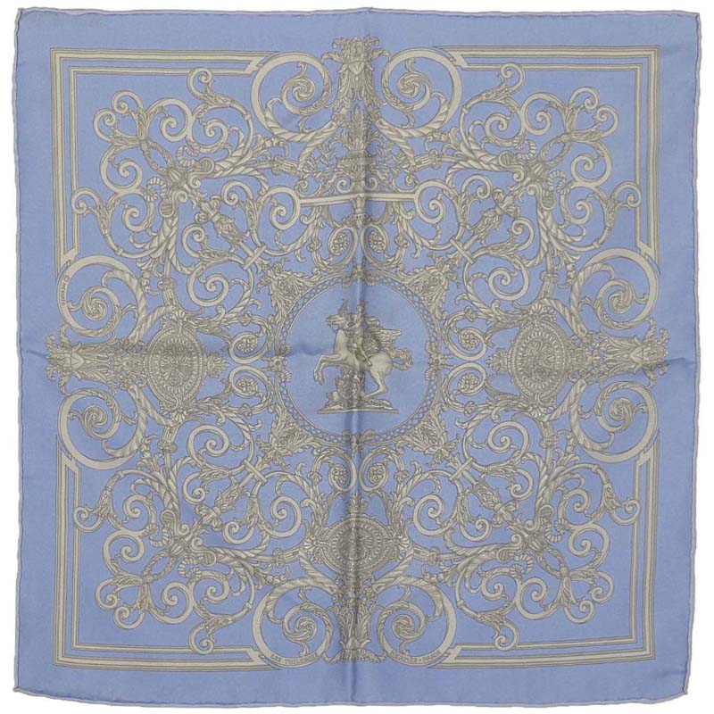 

Hermes Blue Printed Silk Square Scarf