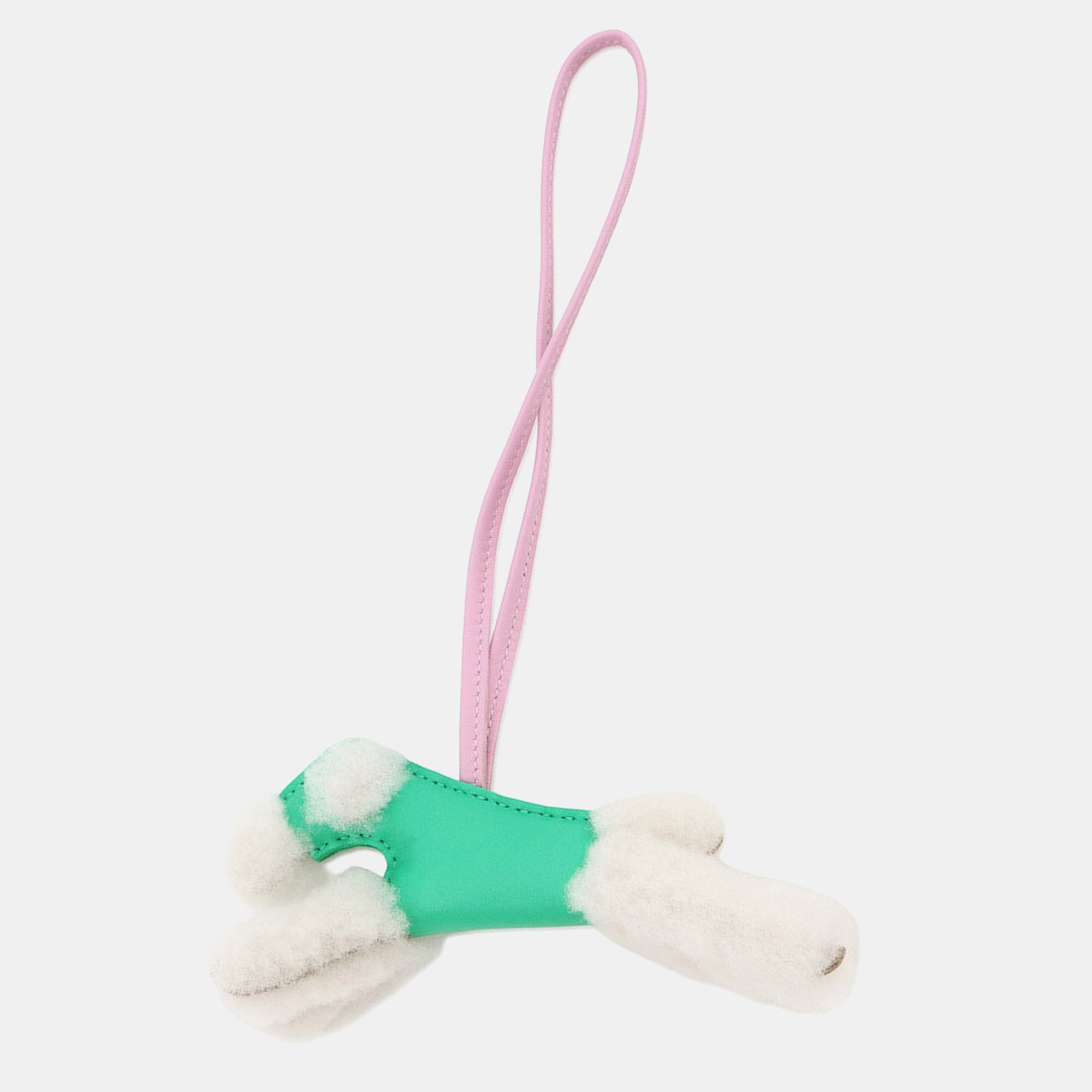 

Hermes Buddy Bag Charm Menthe/Mauve Sylvestre Lambskin Mouton, Purple