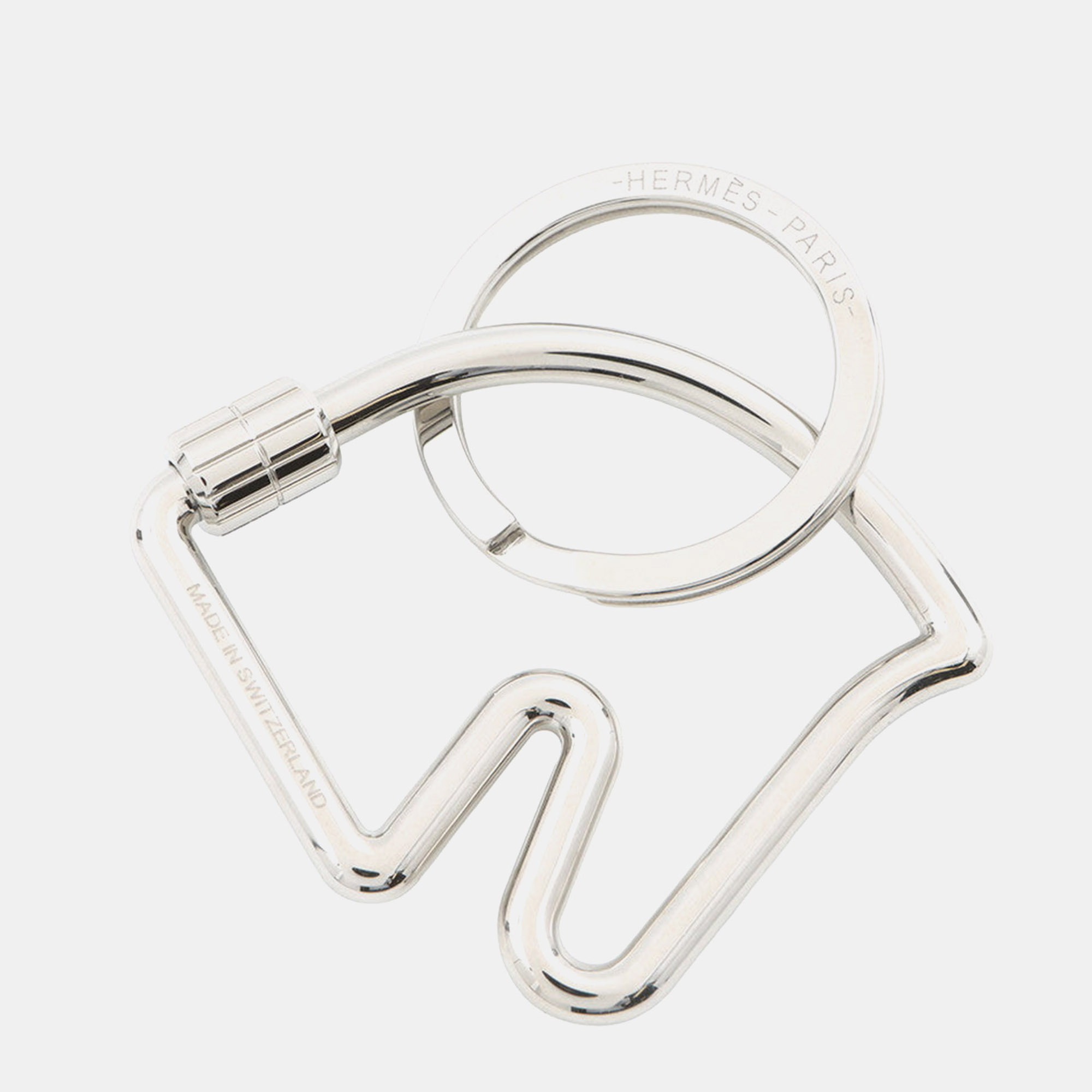 

Hermes Cheval Key Ring Silver Metal