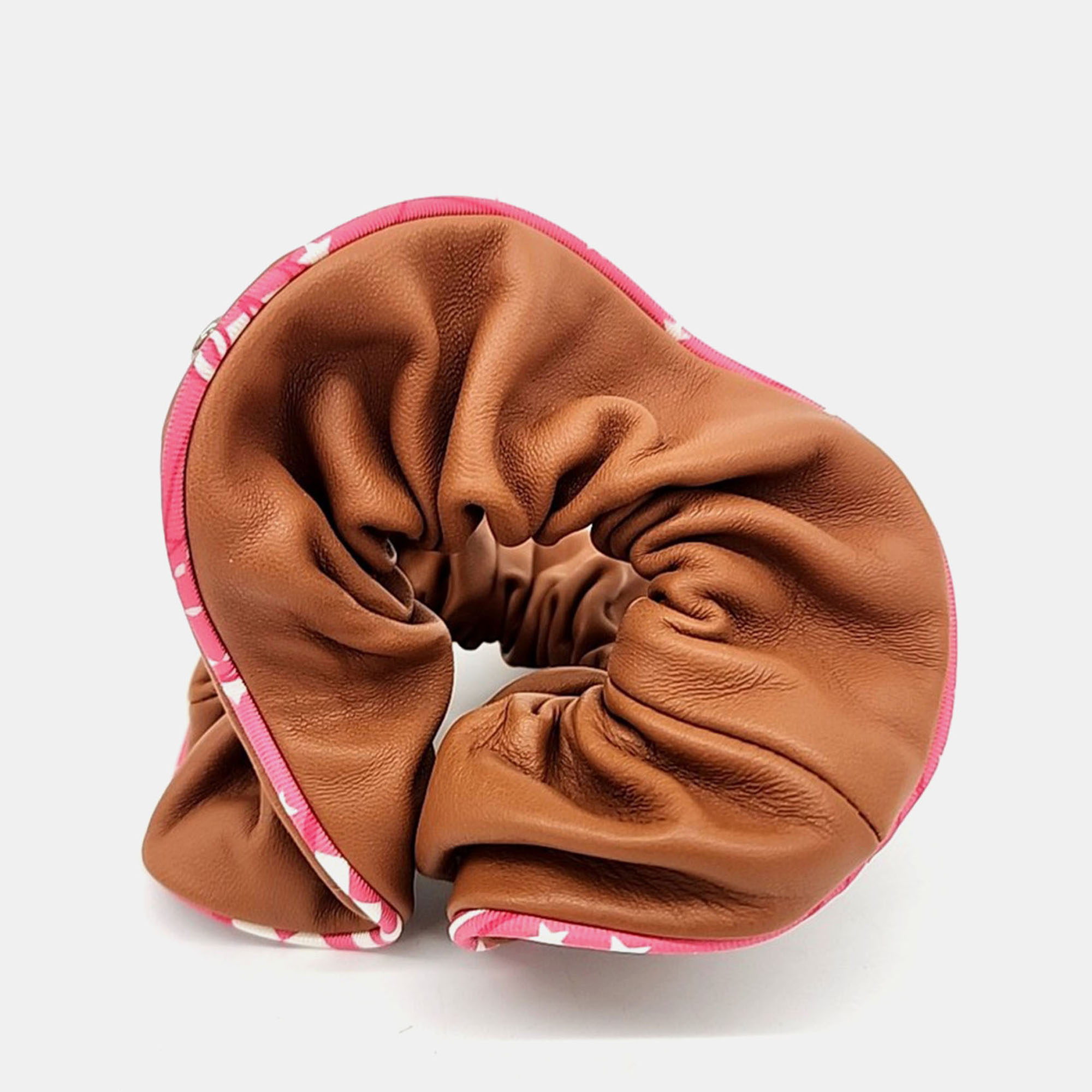 

Hermes Brown Leather Scrunchie