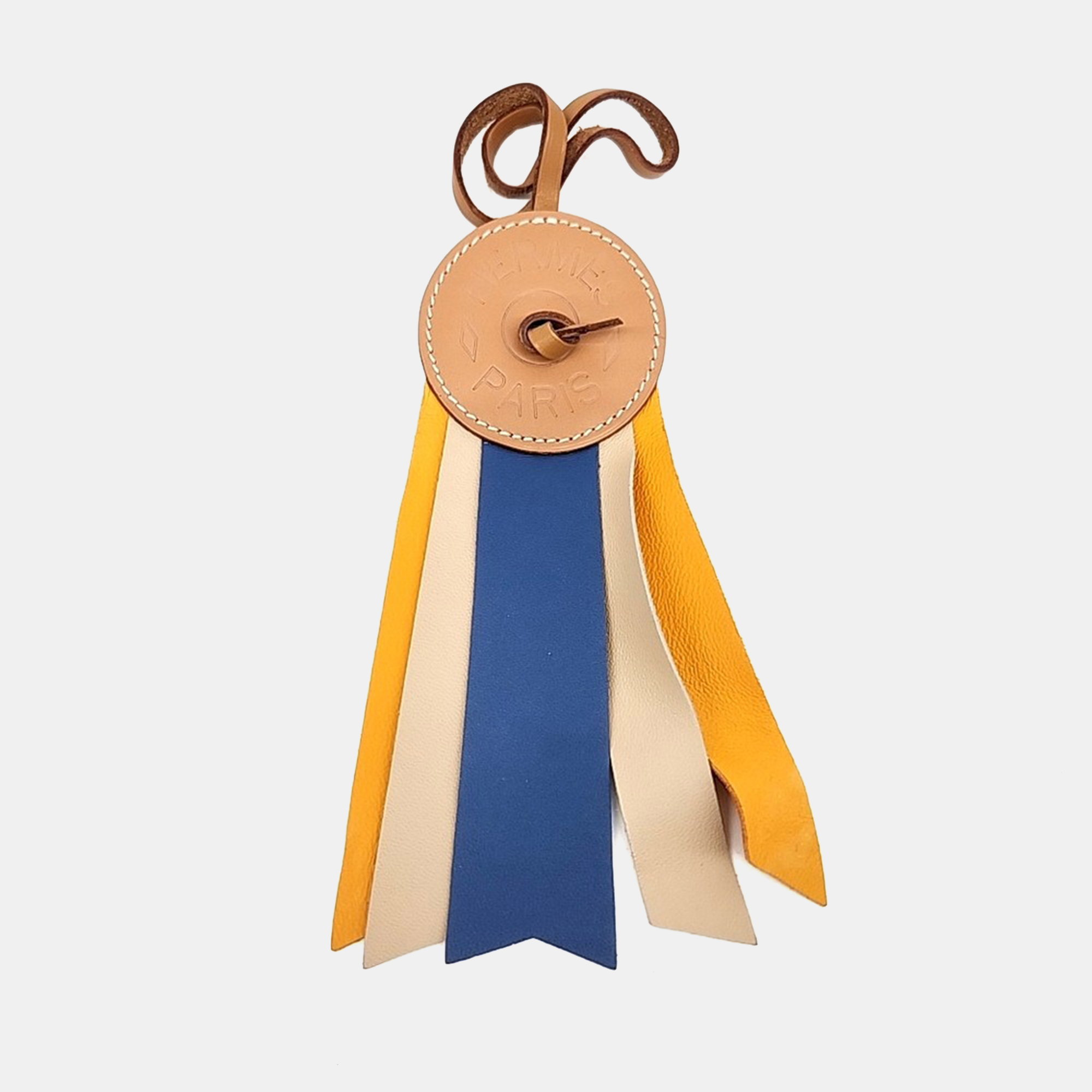 

Hermes Paddock Plot Beige, Blue, Orange Leather Bag Charm