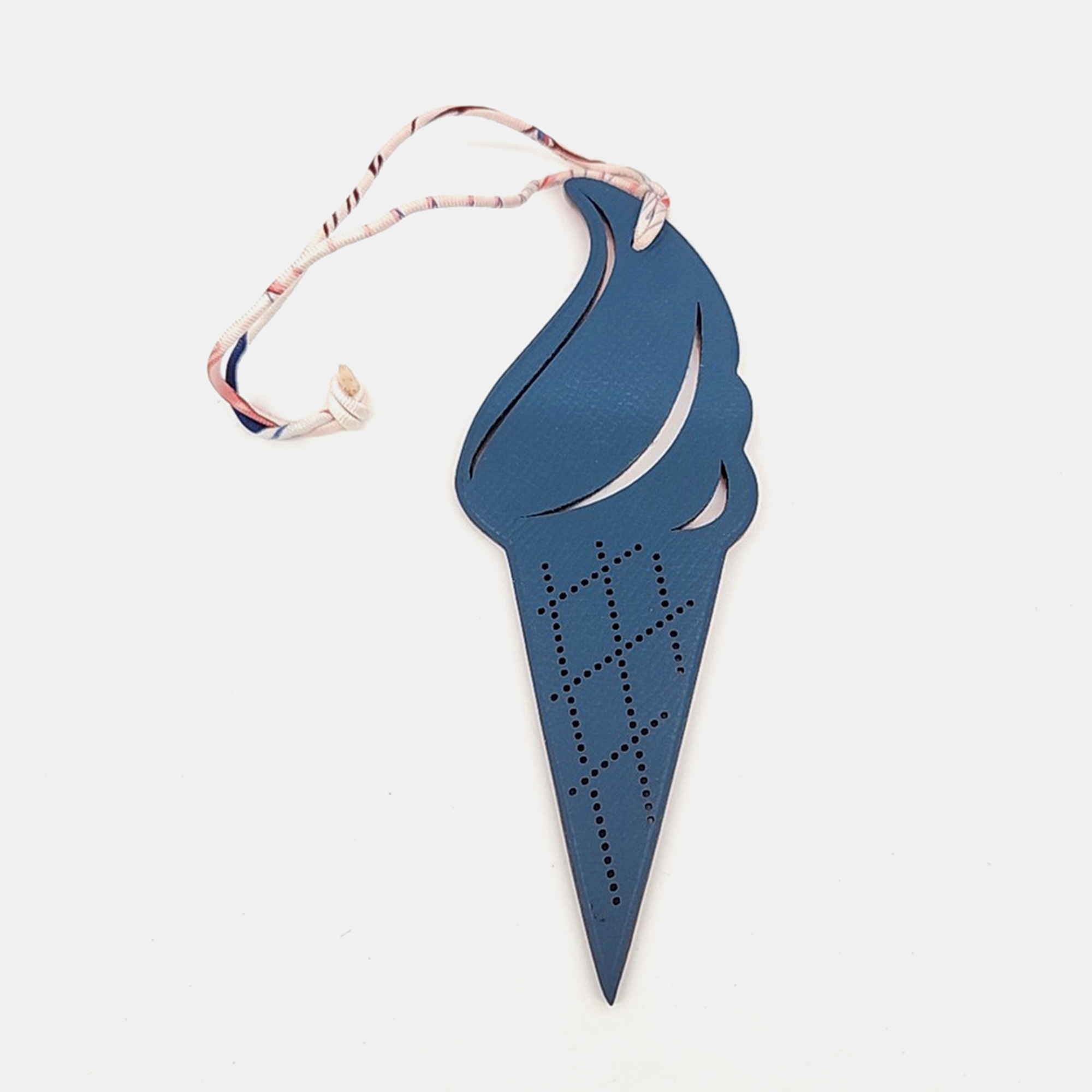 

Hermes Petit H Petit Hache Blue Leather Bag Charm