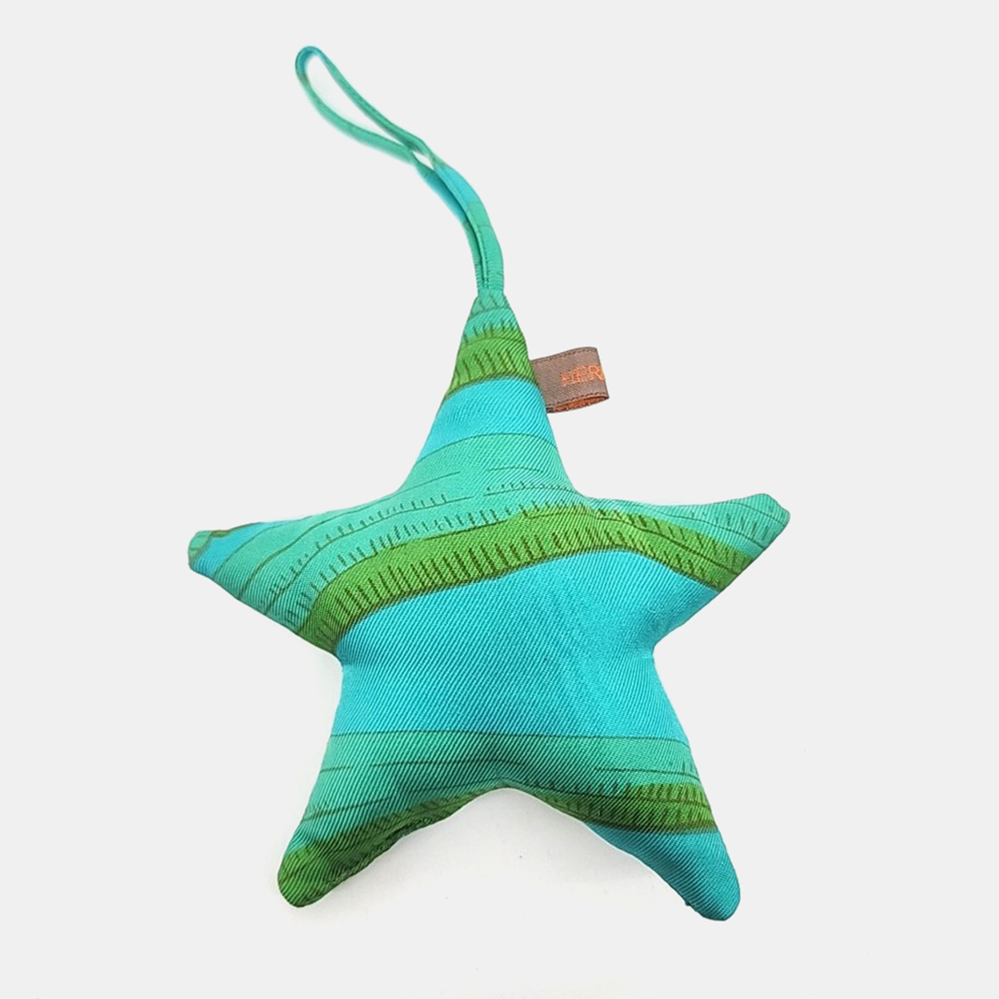 

Hermes Petit H Petit Hache Blue, Green Silk Star Bag Charm