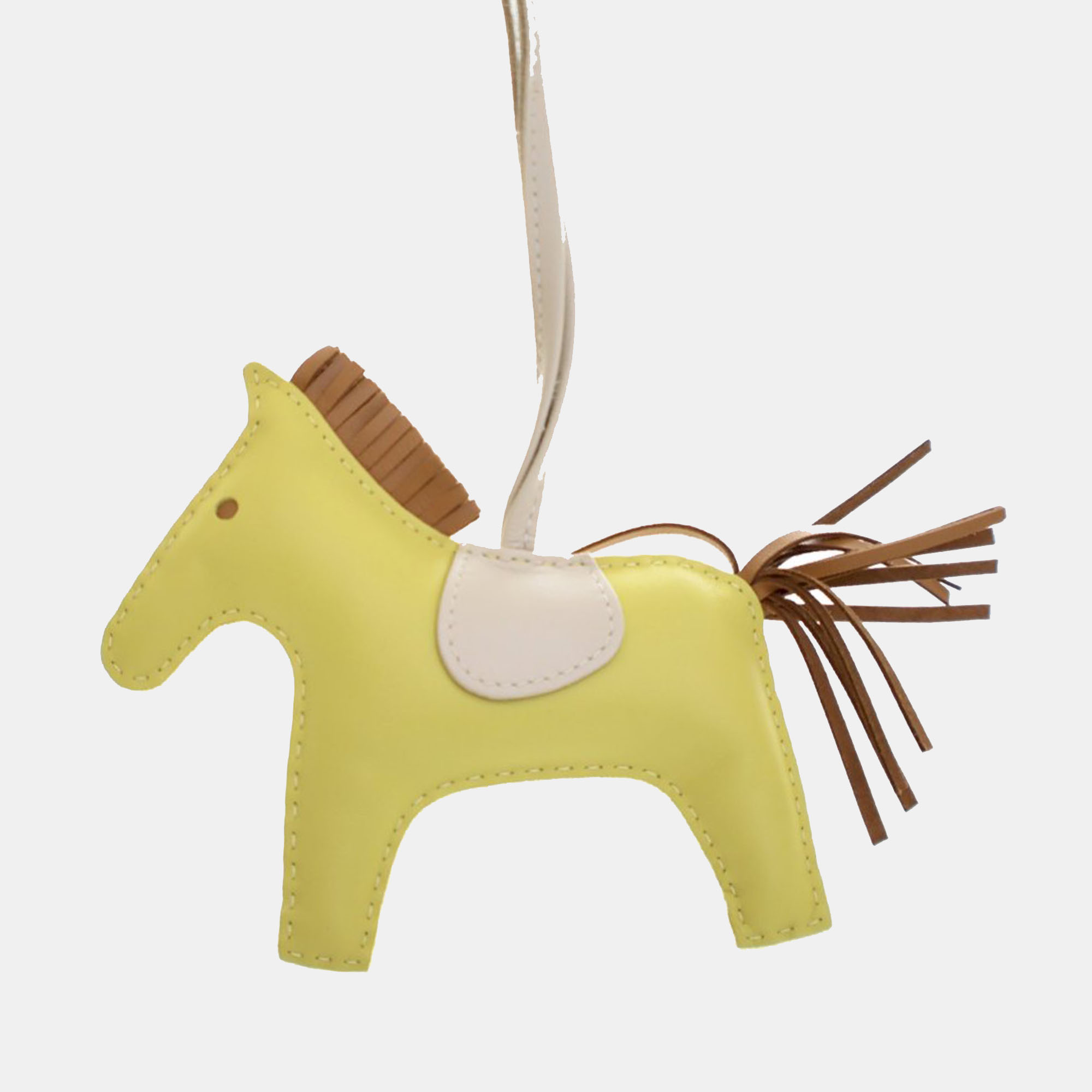 

Hermes Rodeo MM Milo Lambskin Leather Bag Charm, Brown