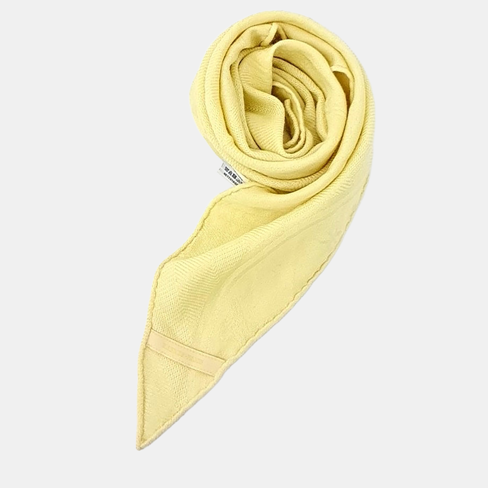 

Hermes Cashmere Silk Yellow Rosangi Scarf