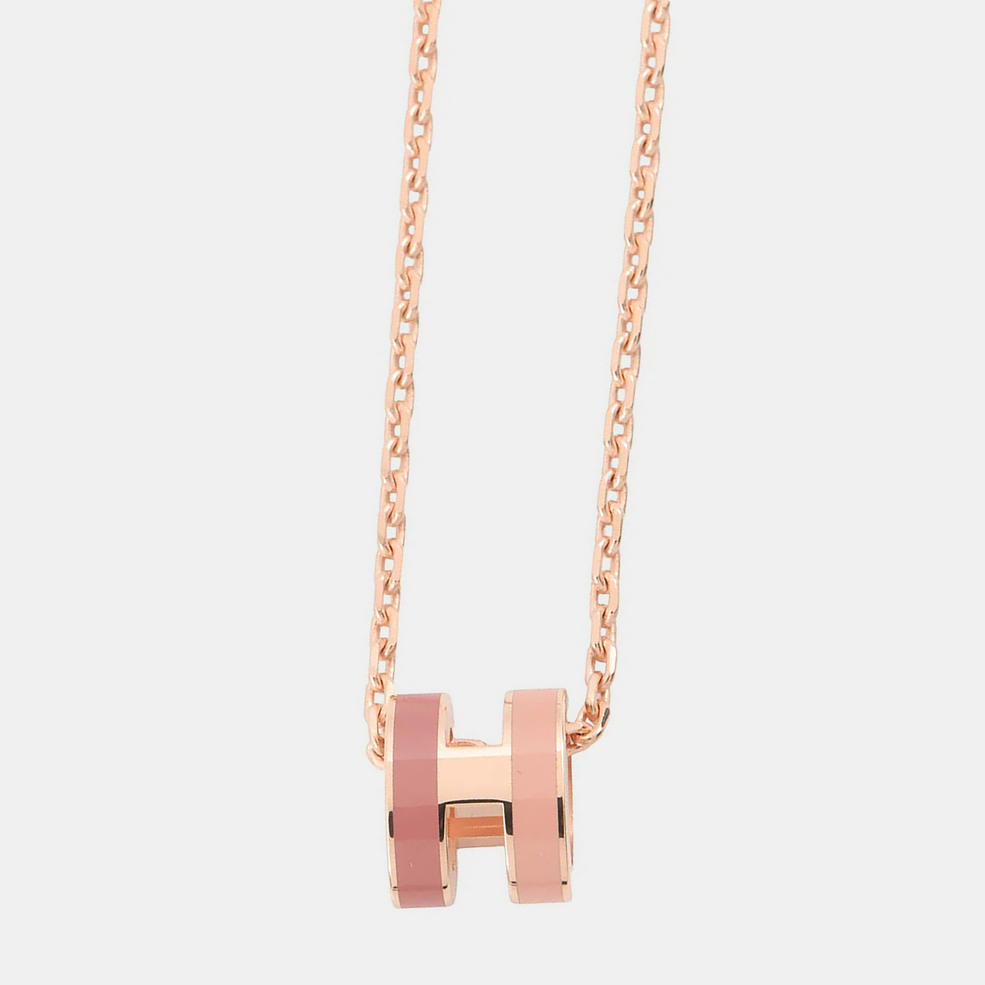 

Hermes Pop H Mini Lacquer Gold Plated Necklace