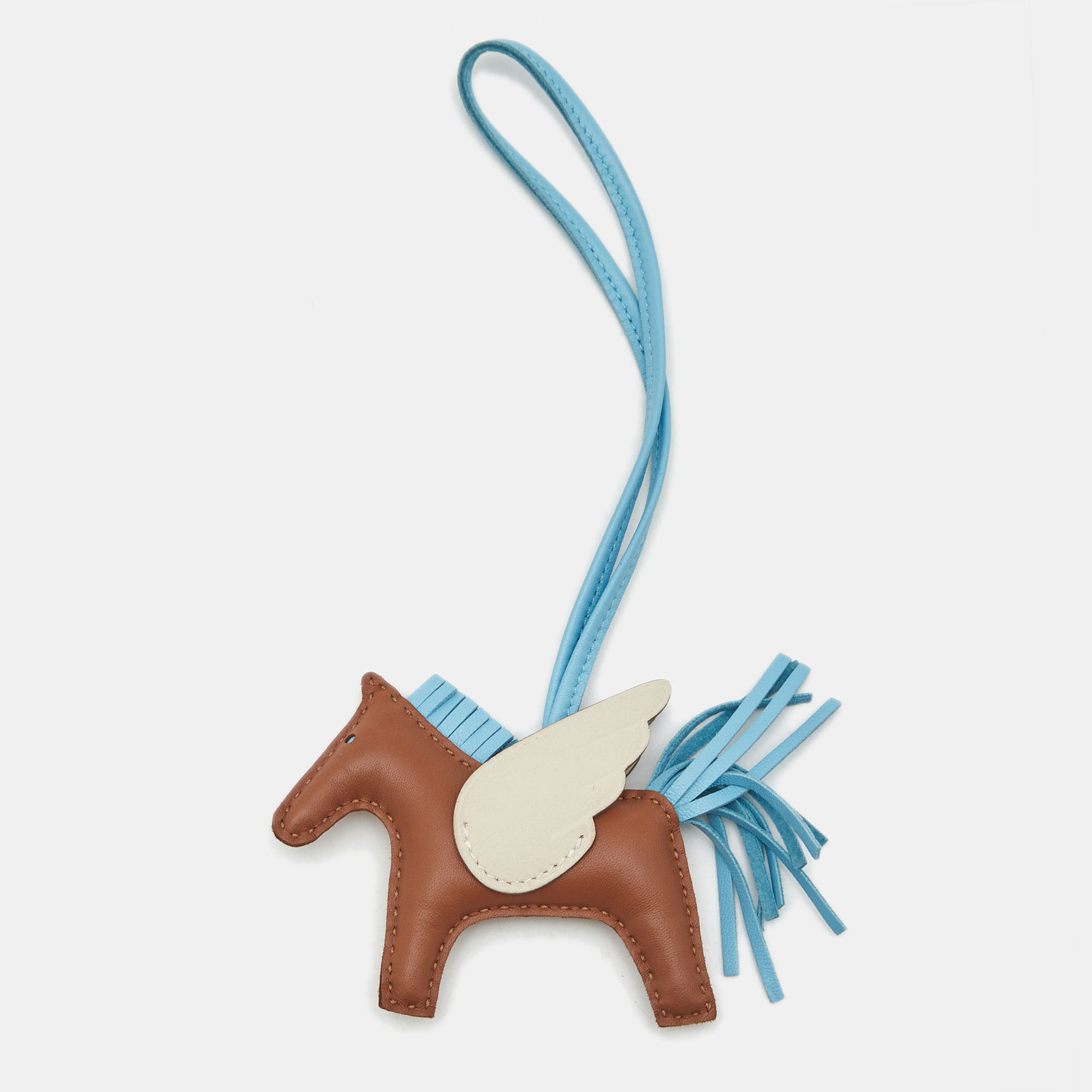 

Hermes Rodeo Pegase PM Bag Charm Gold/Craie/Ciel Milo and Swift Leather, Multicolor