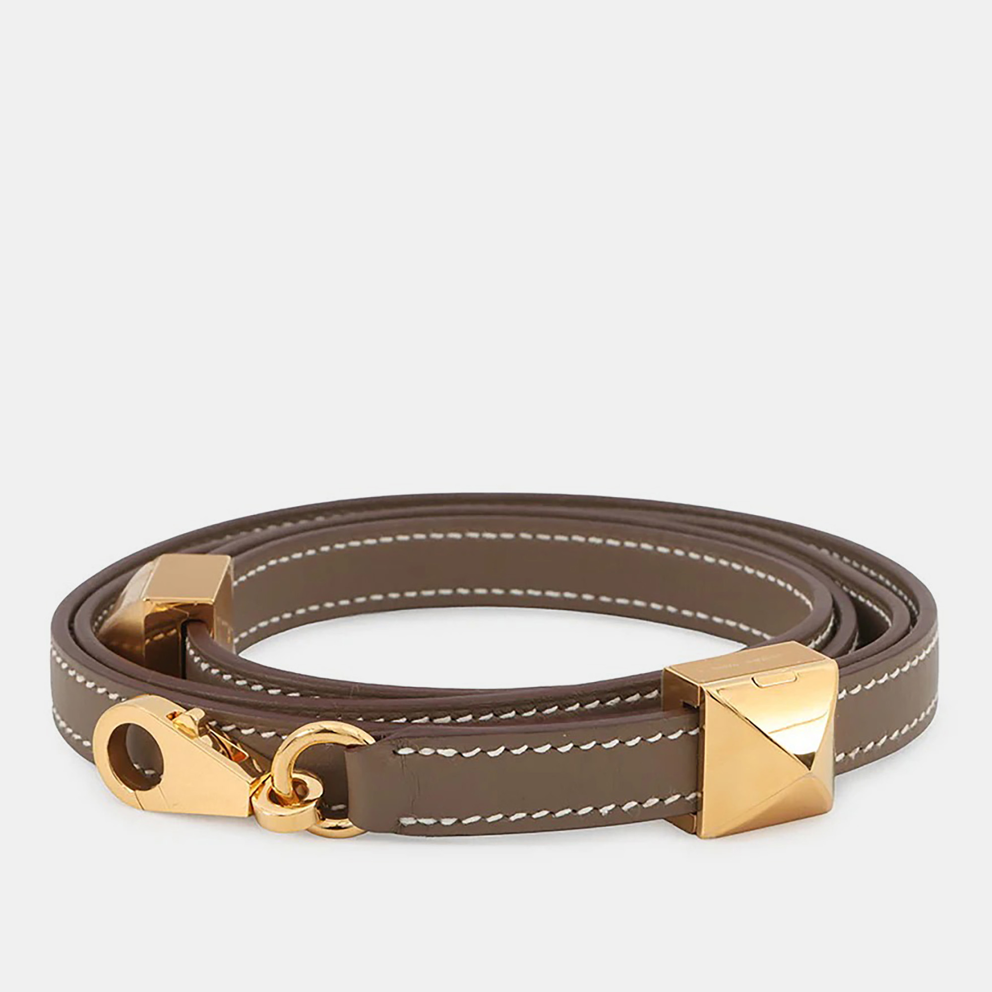 

Hermes Crew Medor Shoulder Strap Etoupe Swift Leather, Brown