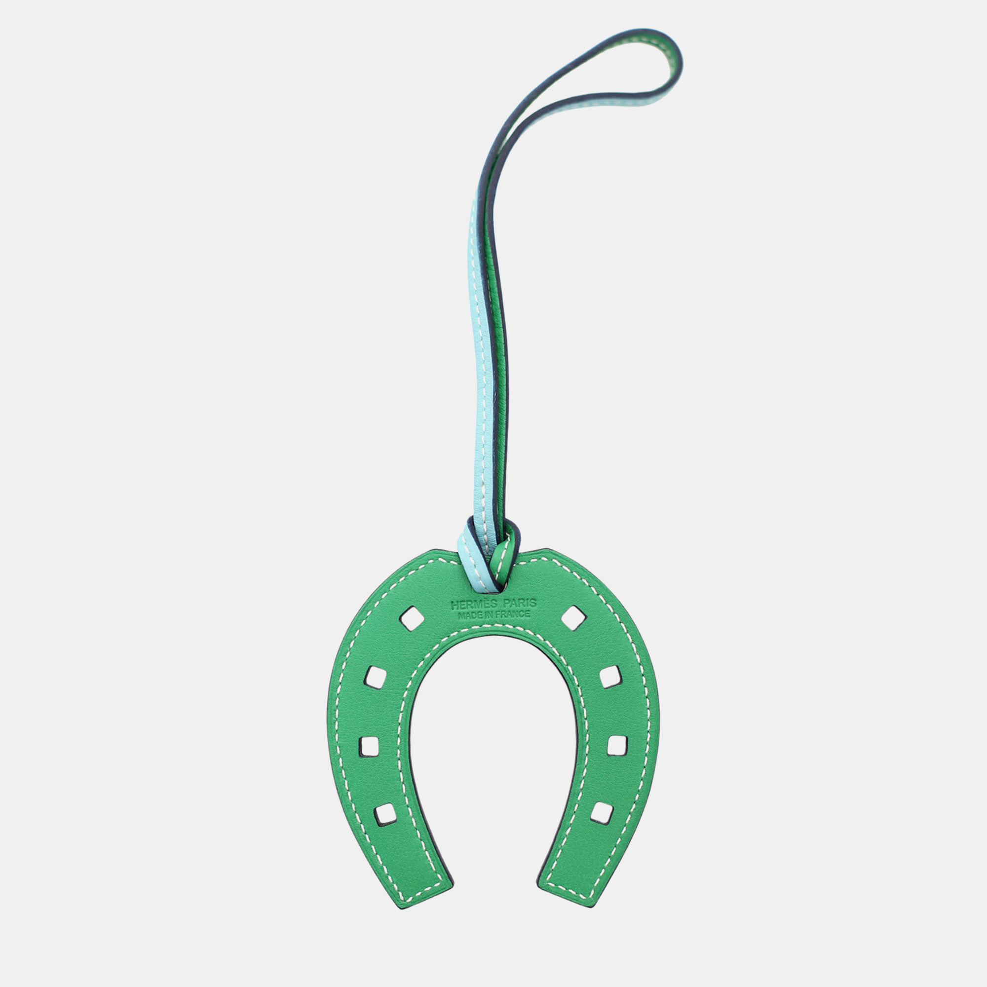 Pre-owned Hermes Paddock Horseshoe Bag Charm In Blue