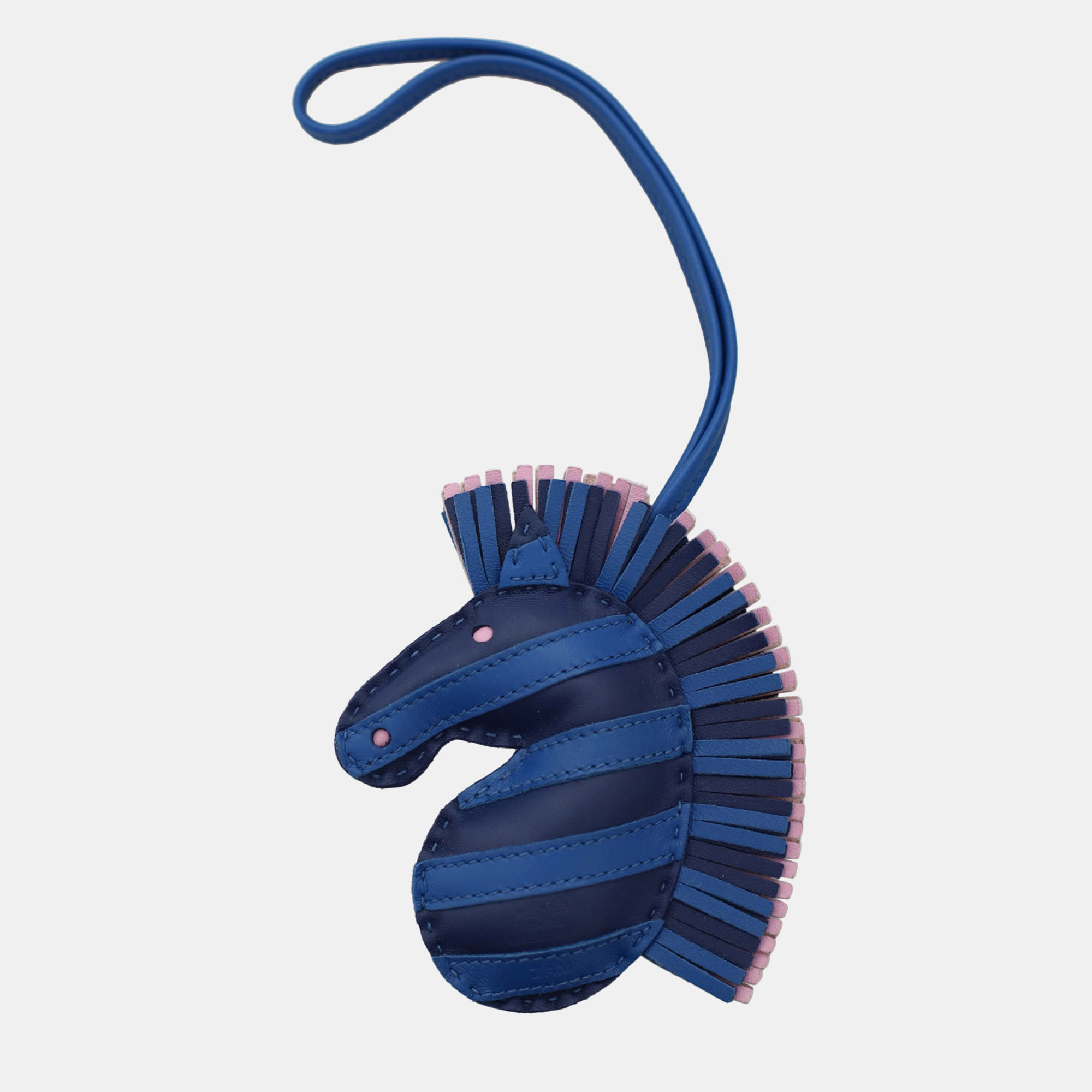 Pre-owned Hermes Geegee Savannah Bag Charm In Blue