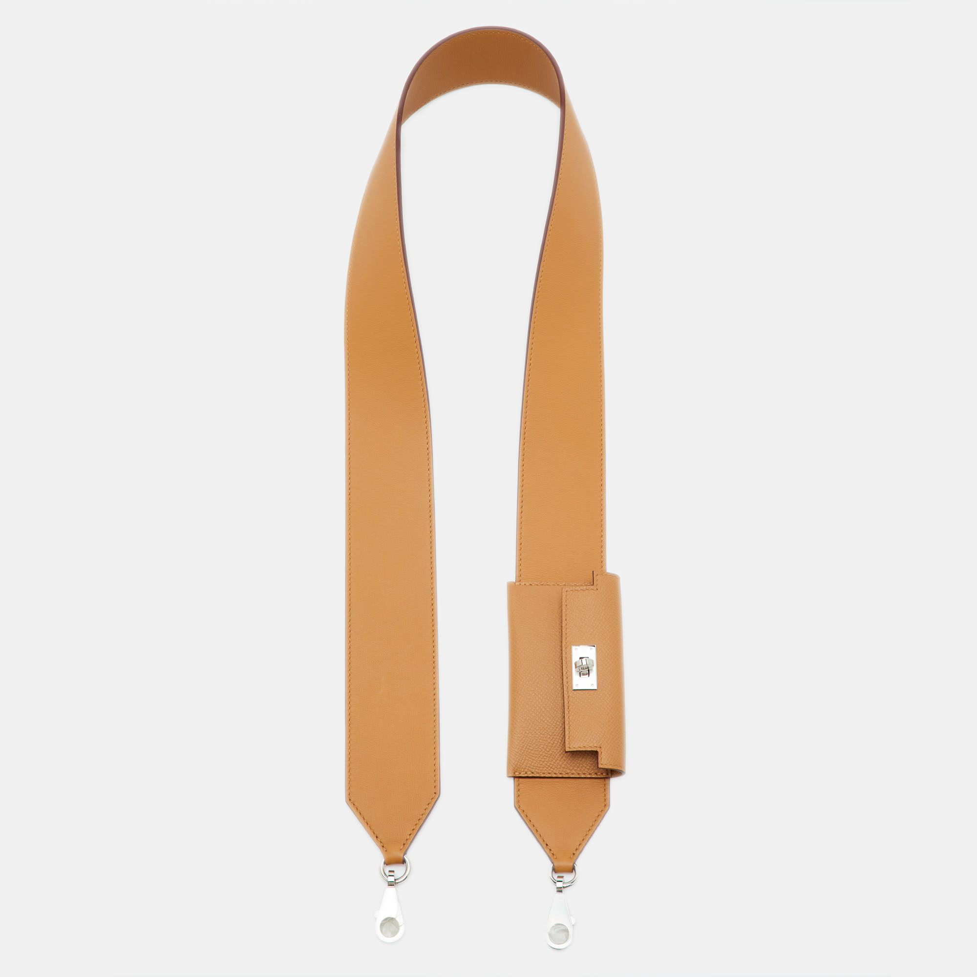 

Hermes Sesame Swift & Epsom Kelly Pocket  Bag Strap, Brown