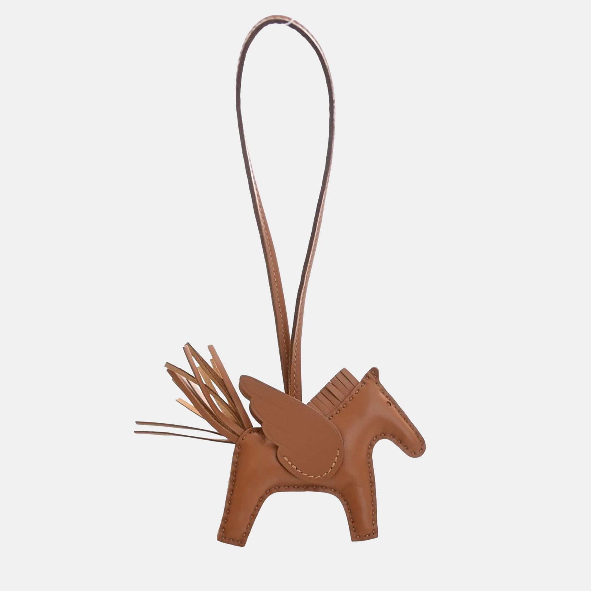 

Hermes Gold Milo Lambskin Rodeo Pegase Charm PM, Brown