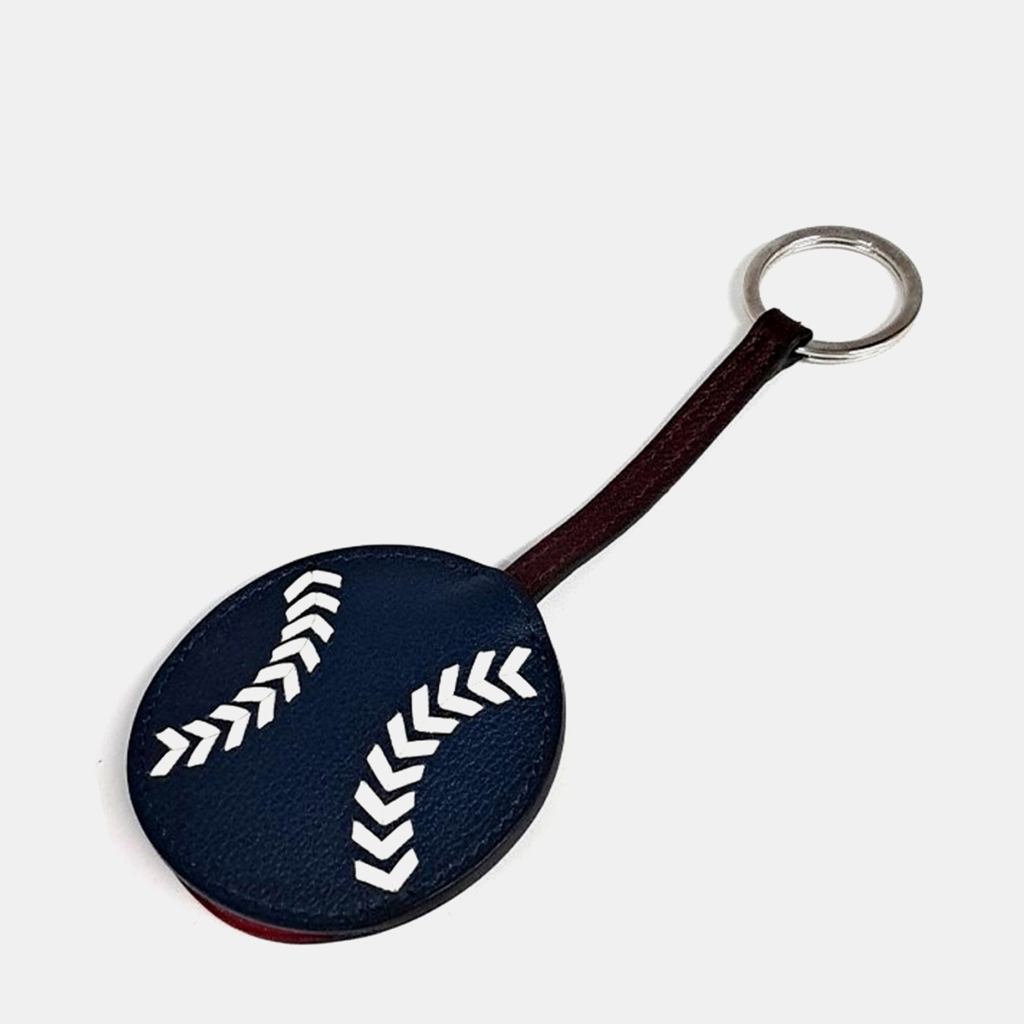 

Hermes Leather Baseball Bag Charm, Black