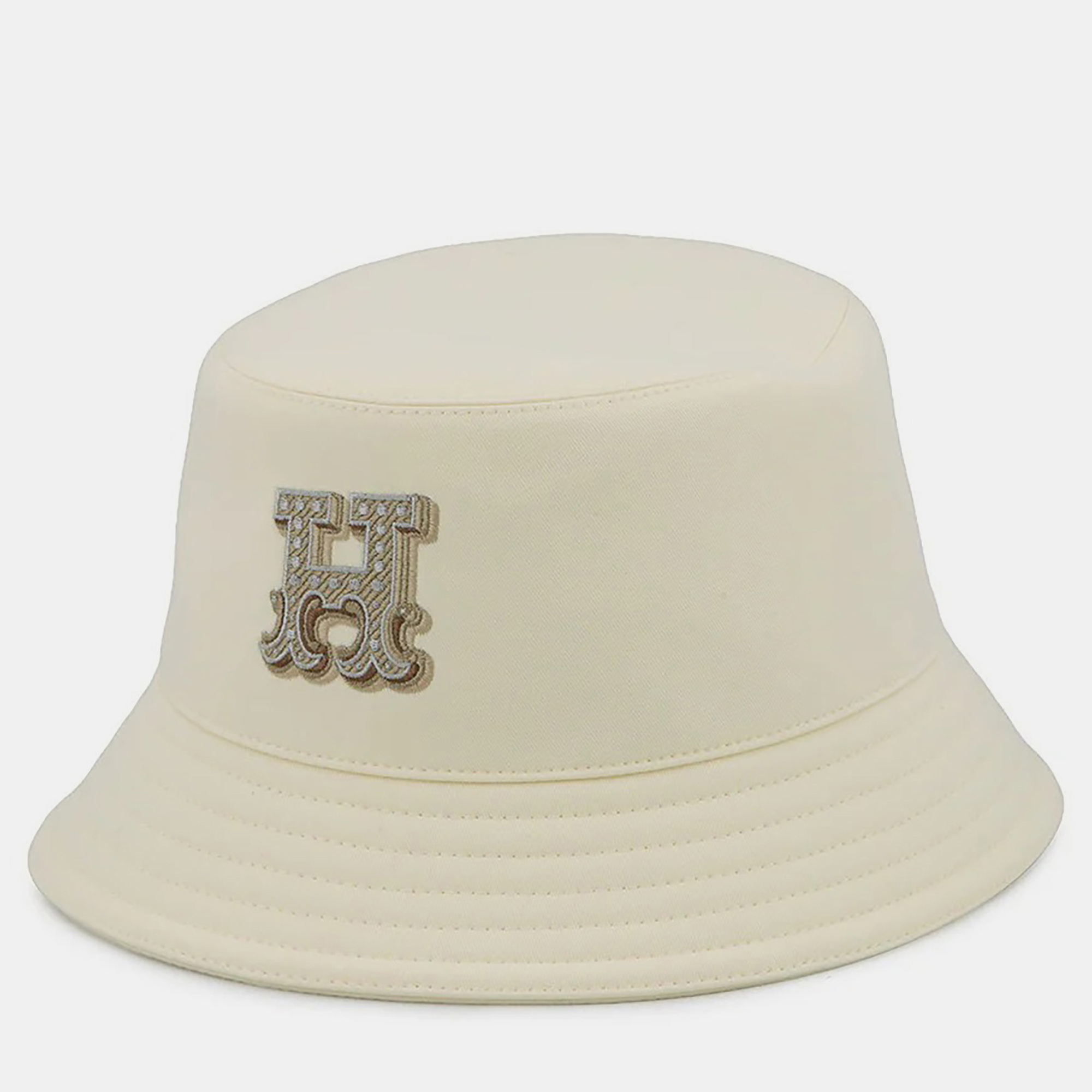 

Hermes Harper H Electric Hat Size  Blanc Lotus Cotton100%, White
