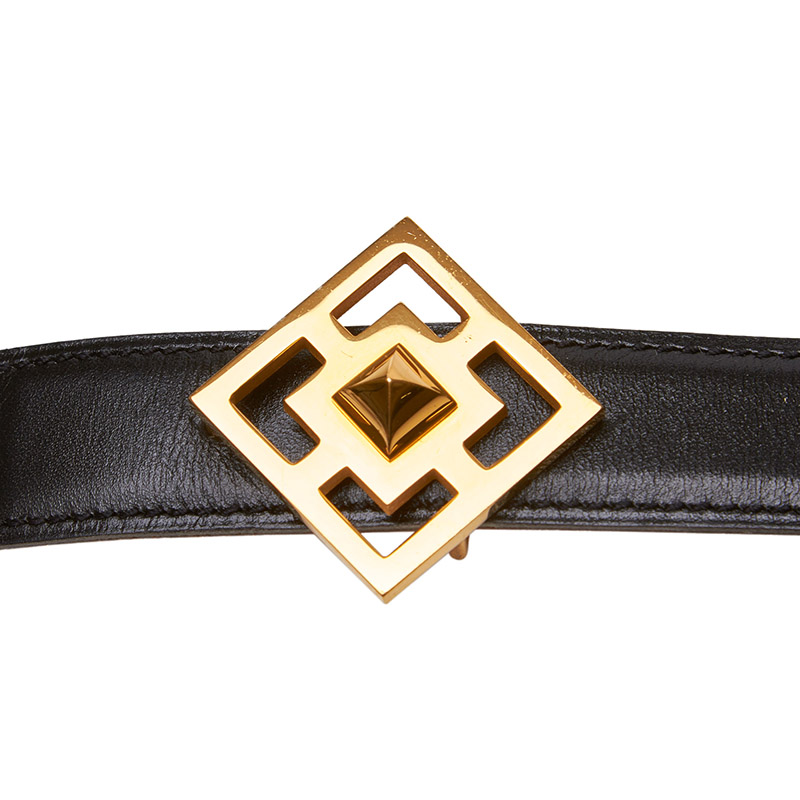 

Hermes Black Leather Belt
