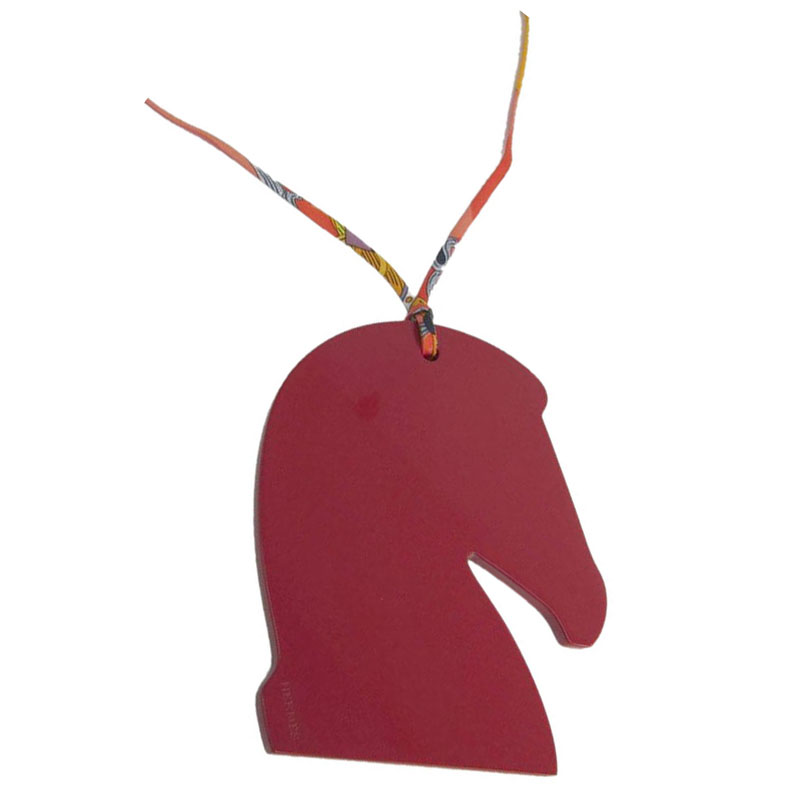 Pre Owned Hermes Red/Gold Lacquer Reversible Samarcande Ornament Bag Charm