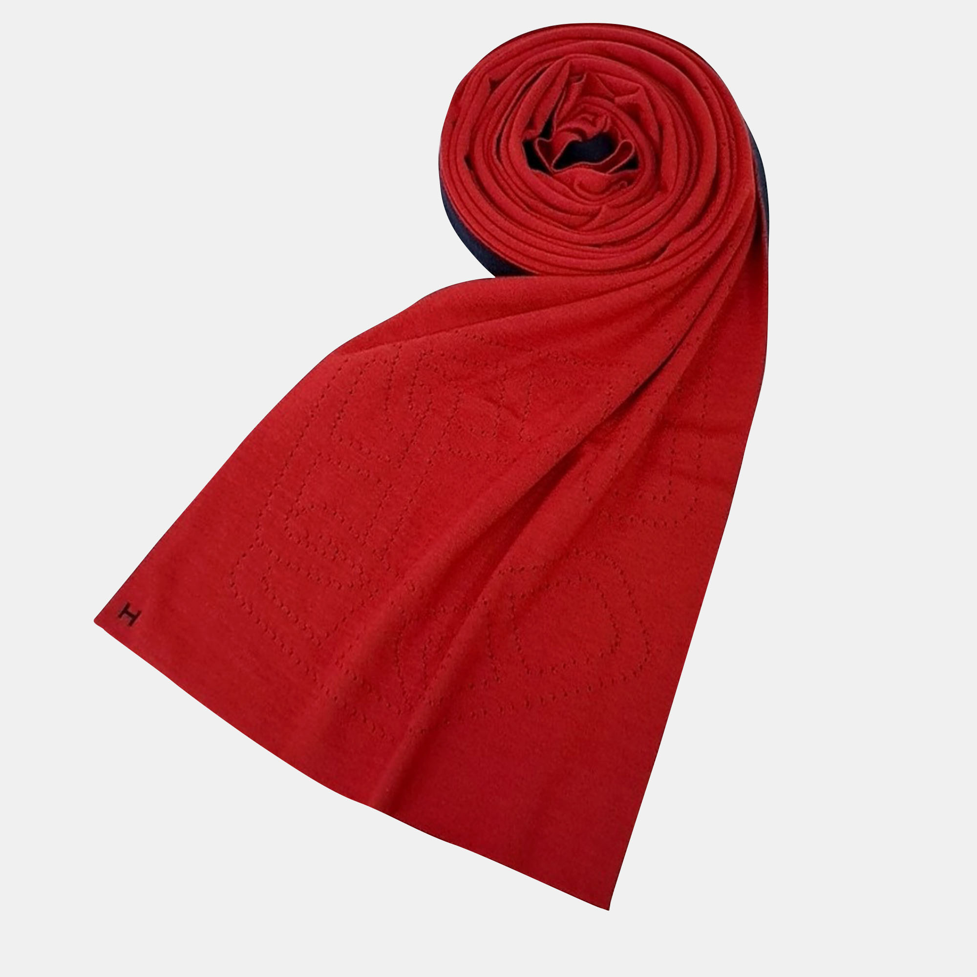 

Hermes Red Cashmere Silk Scarf